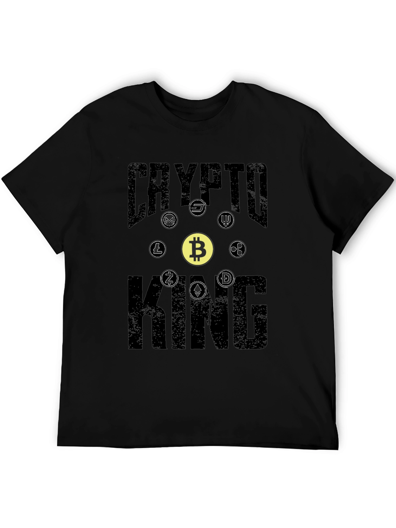 Black Crypto King Graphic Tee - Bitcoin & Altcoins view 5