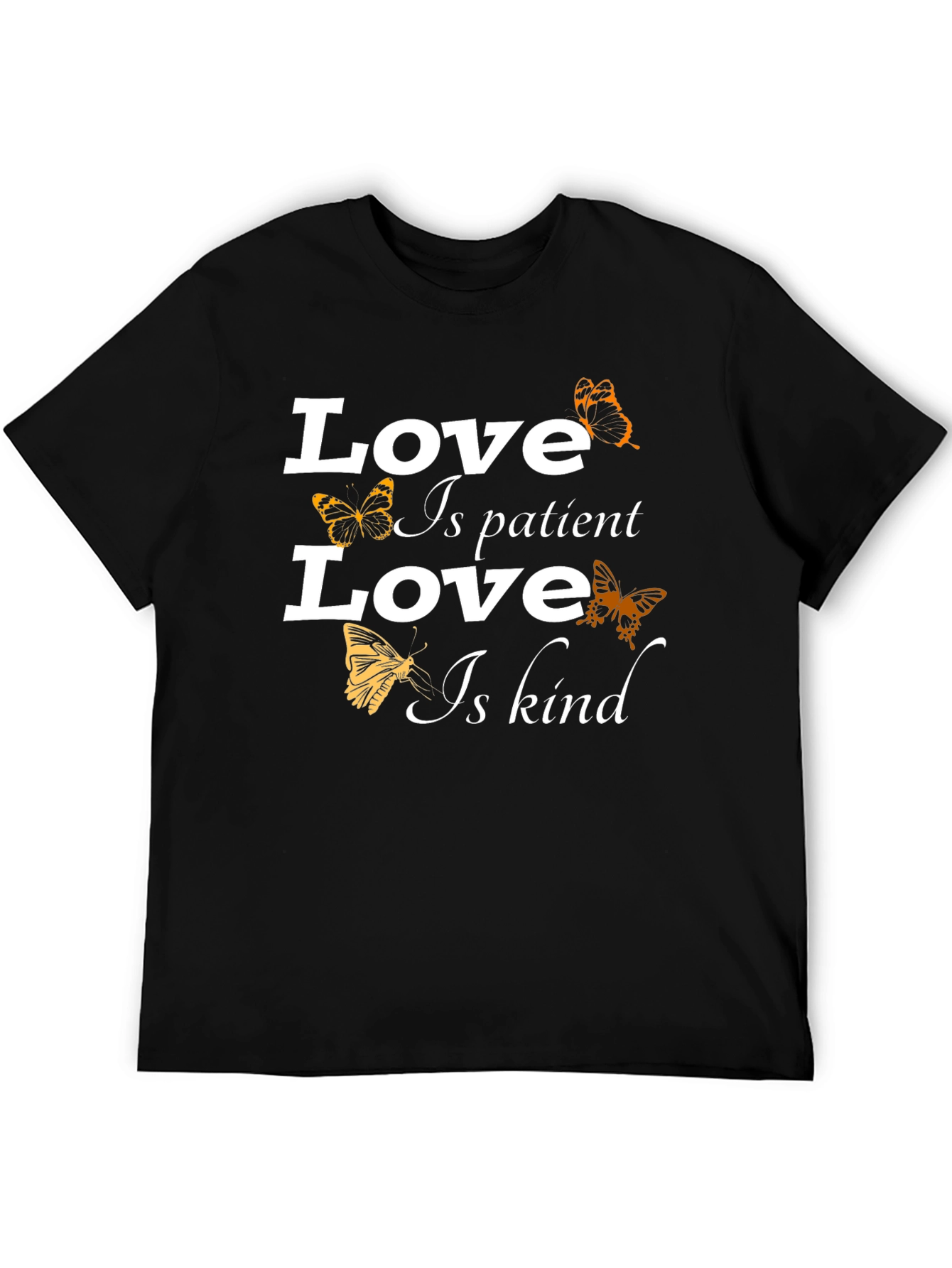Black Love Is Patient T-Shirt - Butterfly Design view 5