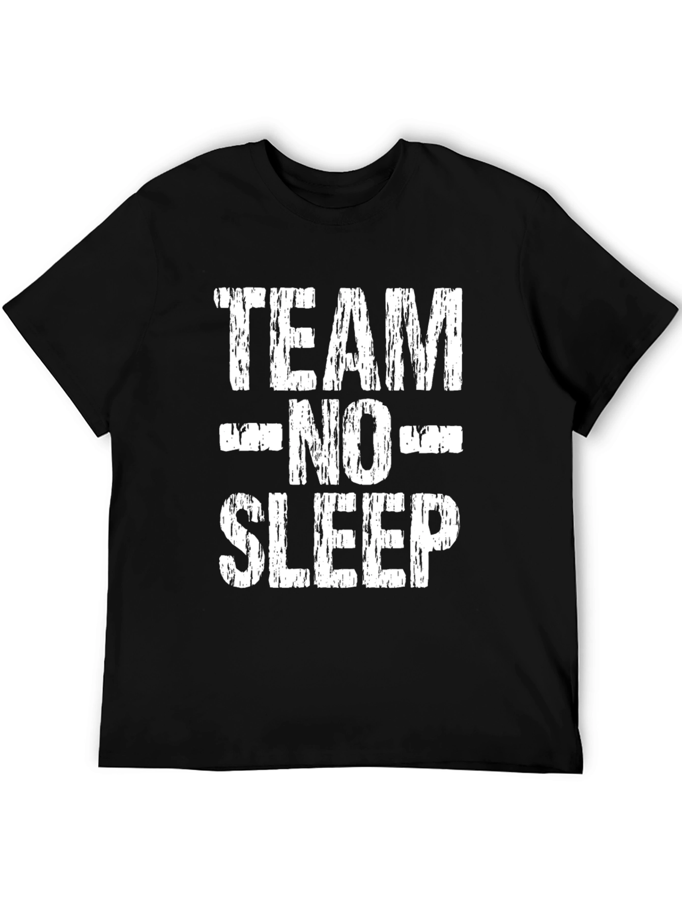 Black Team No Sleep Graphic T-Shirt - Black Cotton Tee view 5