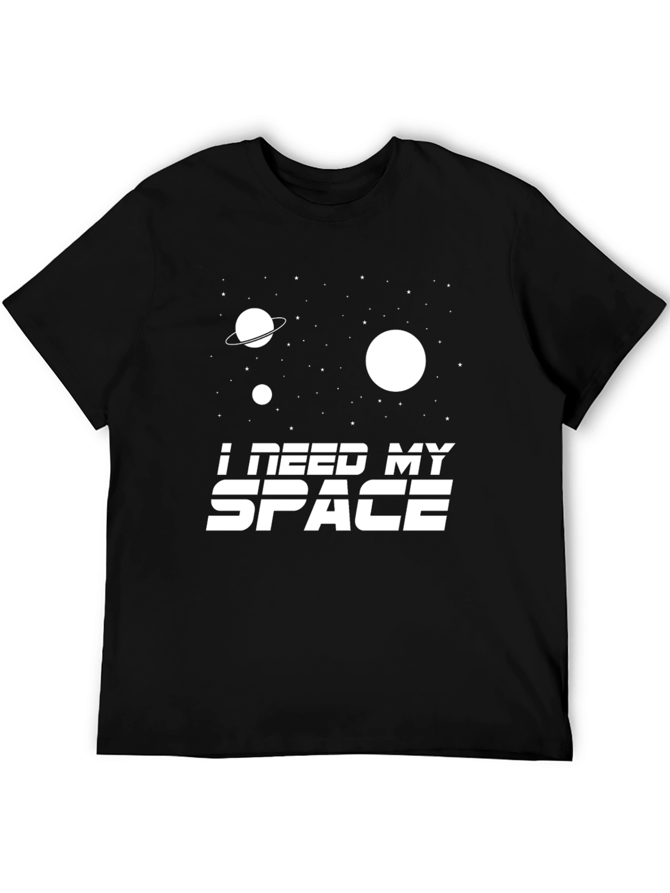 Black I Need My Space Graphic T-Shirt - Black Cotton Tee view 5