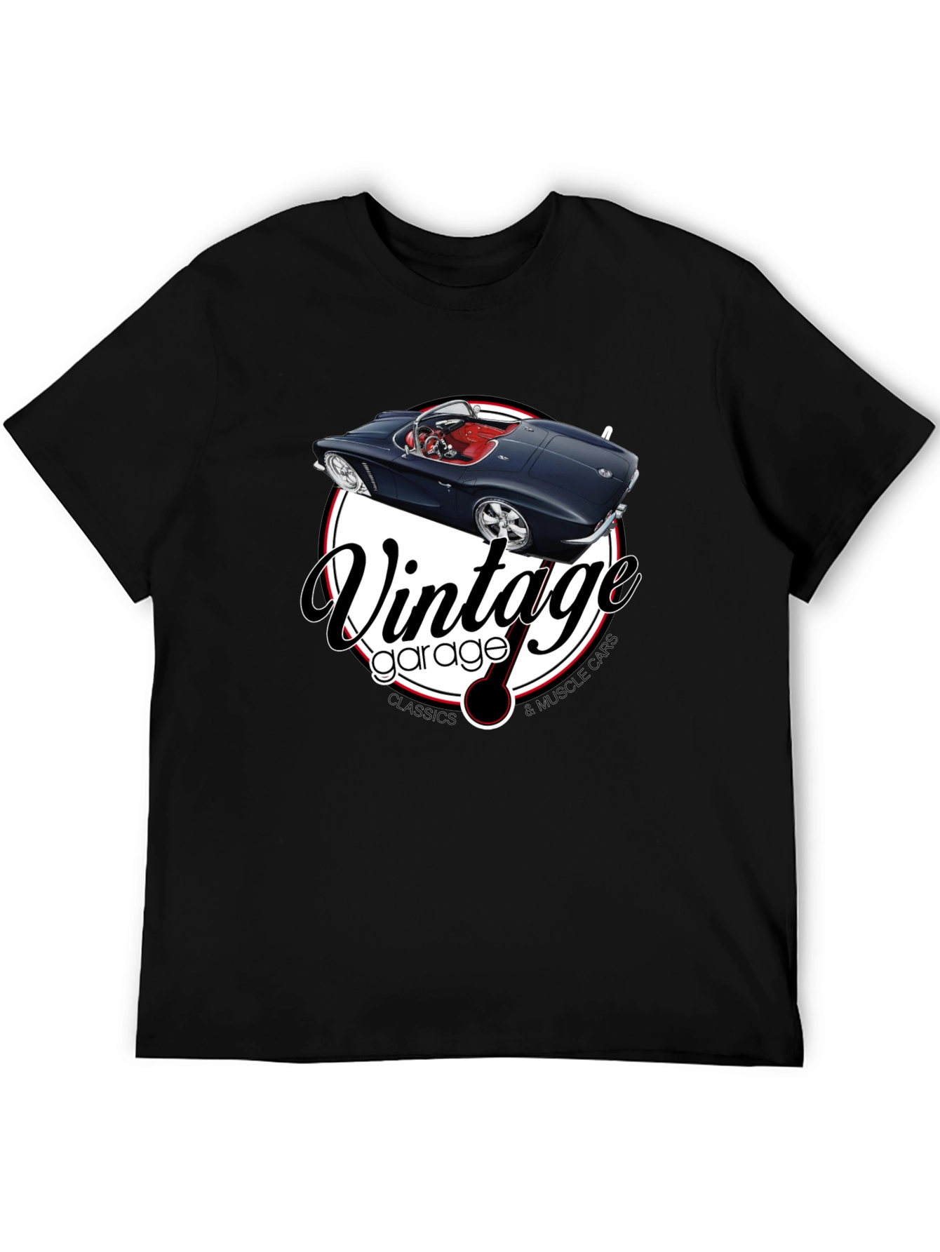Black Vintage Garage Muscle Car T-Shirt view 5