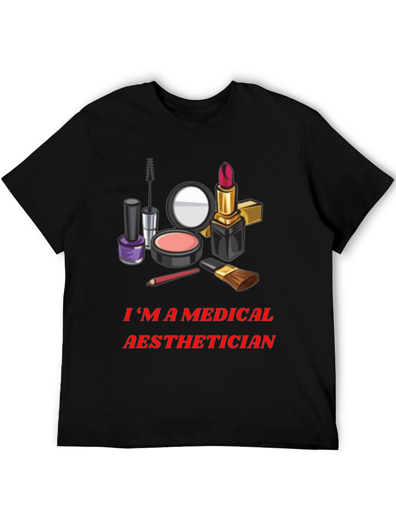 Black Medical Aesthetician T-Shirt - Makeup Artist Graphic Tee view 5