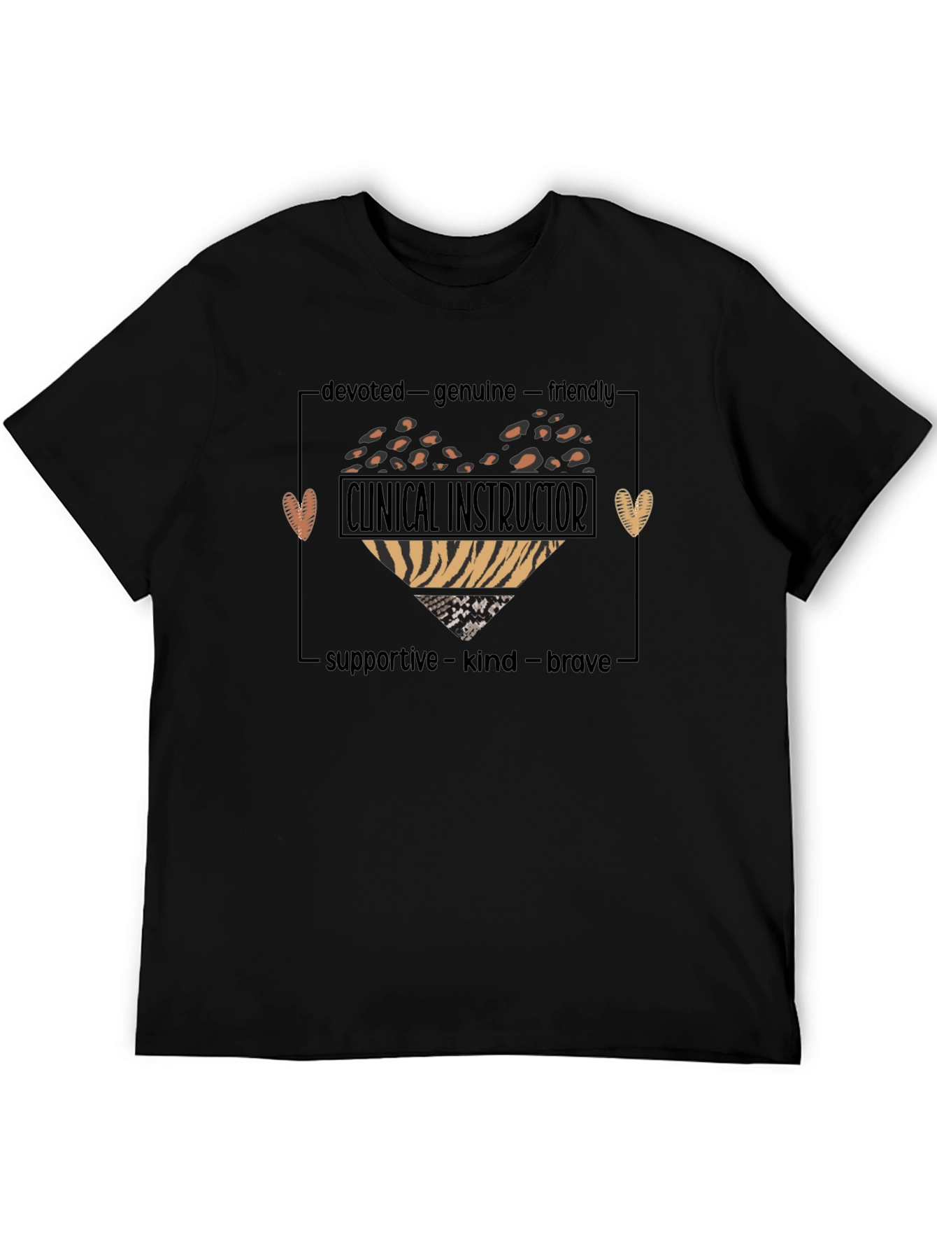 Black Clinical Instructor Heart Graphic T-Shirt view 5