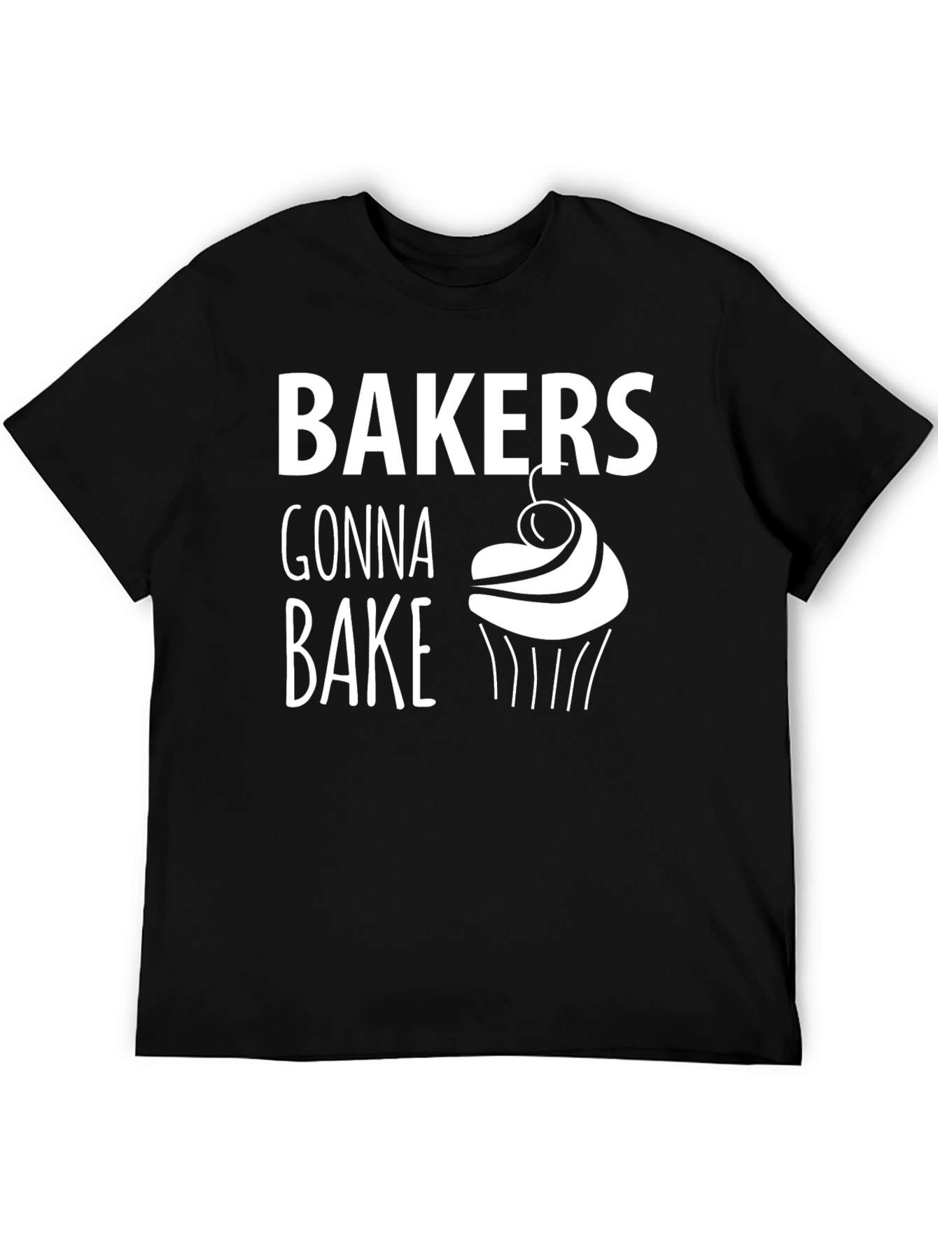 Black Bakers Gonna Bake T-Shirt - Black, Cupcake Design view 5
