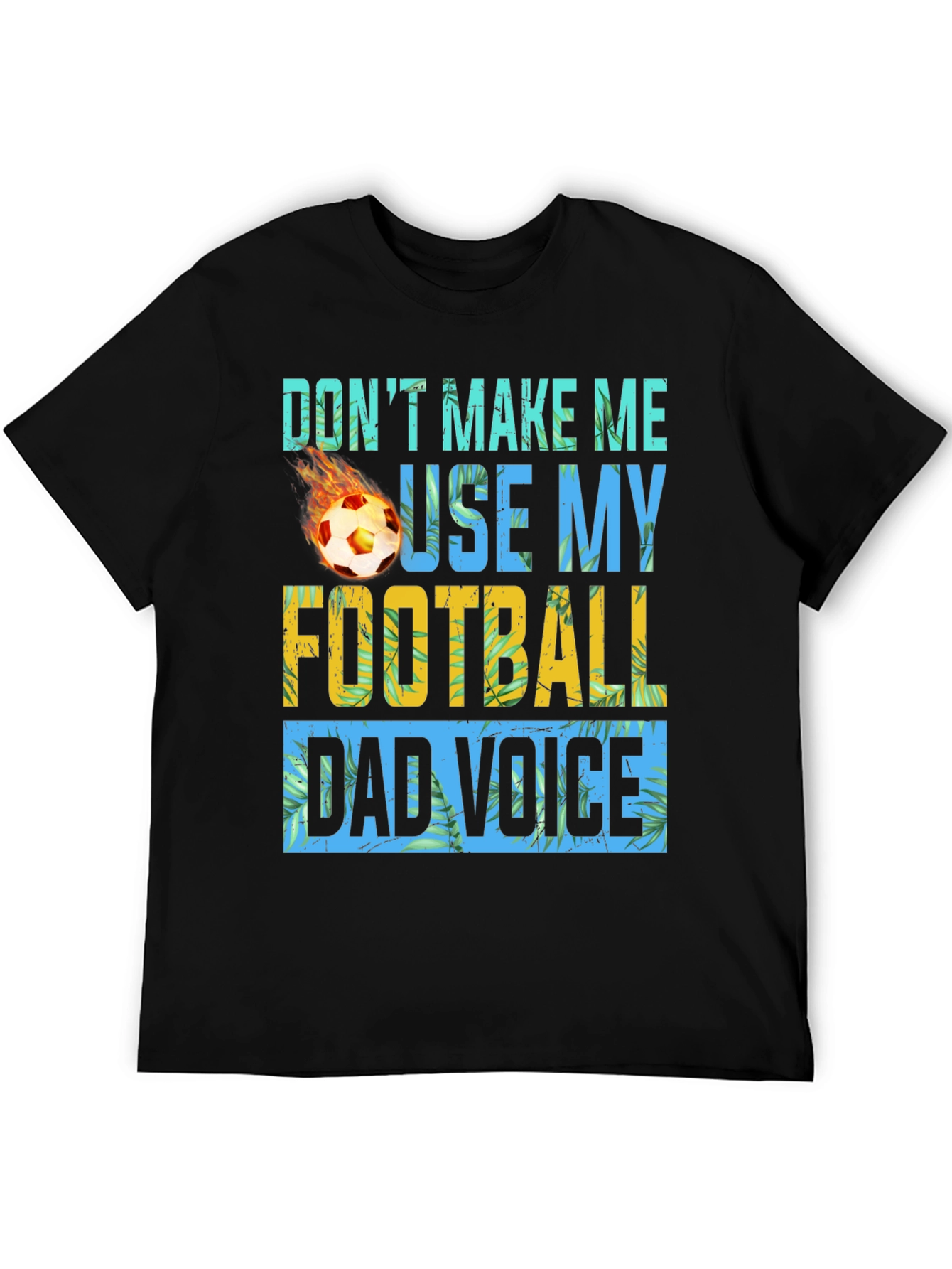 Black Funny Football Dad Voice Graphic T-Shirt view 5