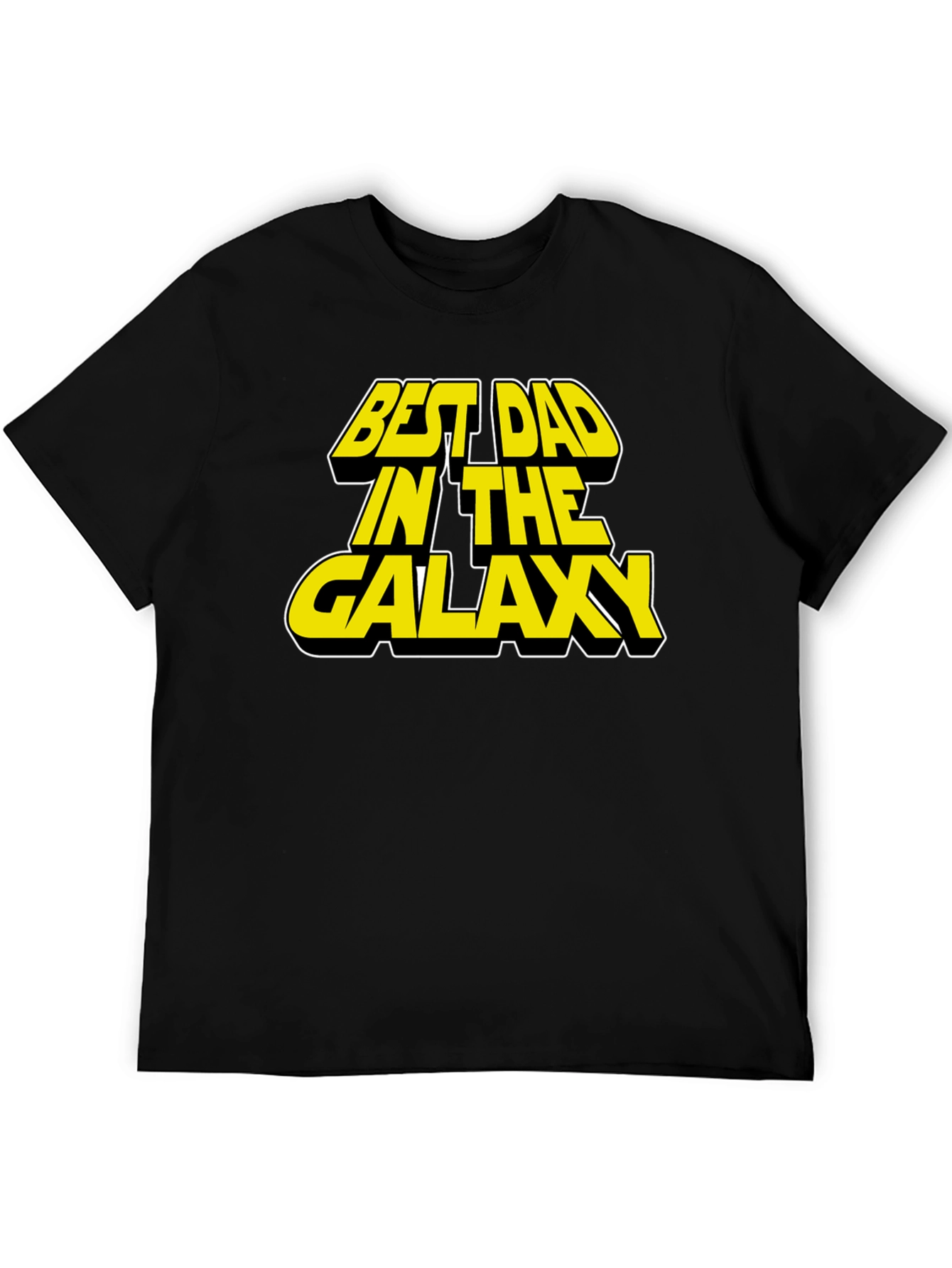 Black Best Dad in the Galaxy Black T-Shirt view 5