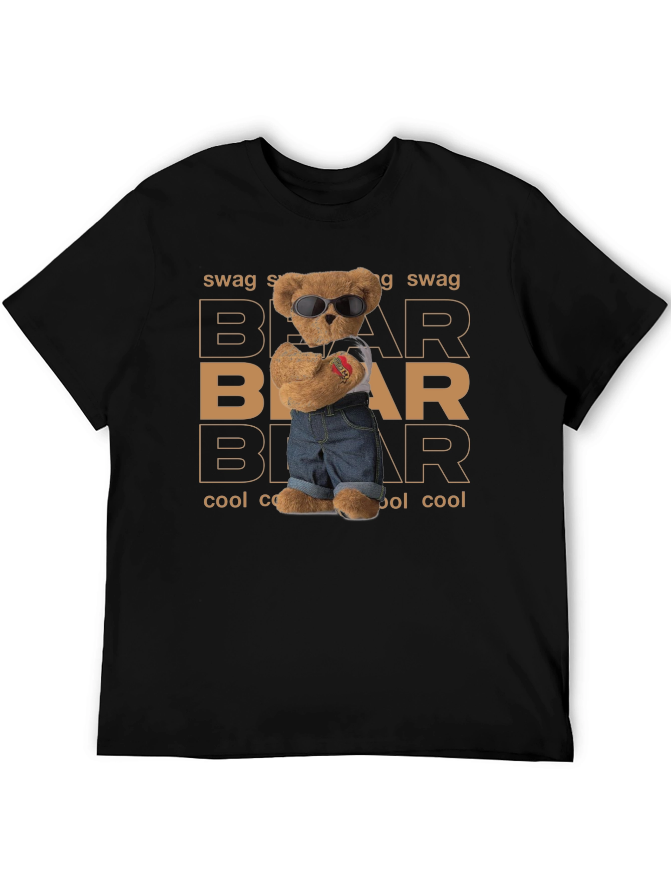 Black Cool Bear Swag Graphic Tee view 5