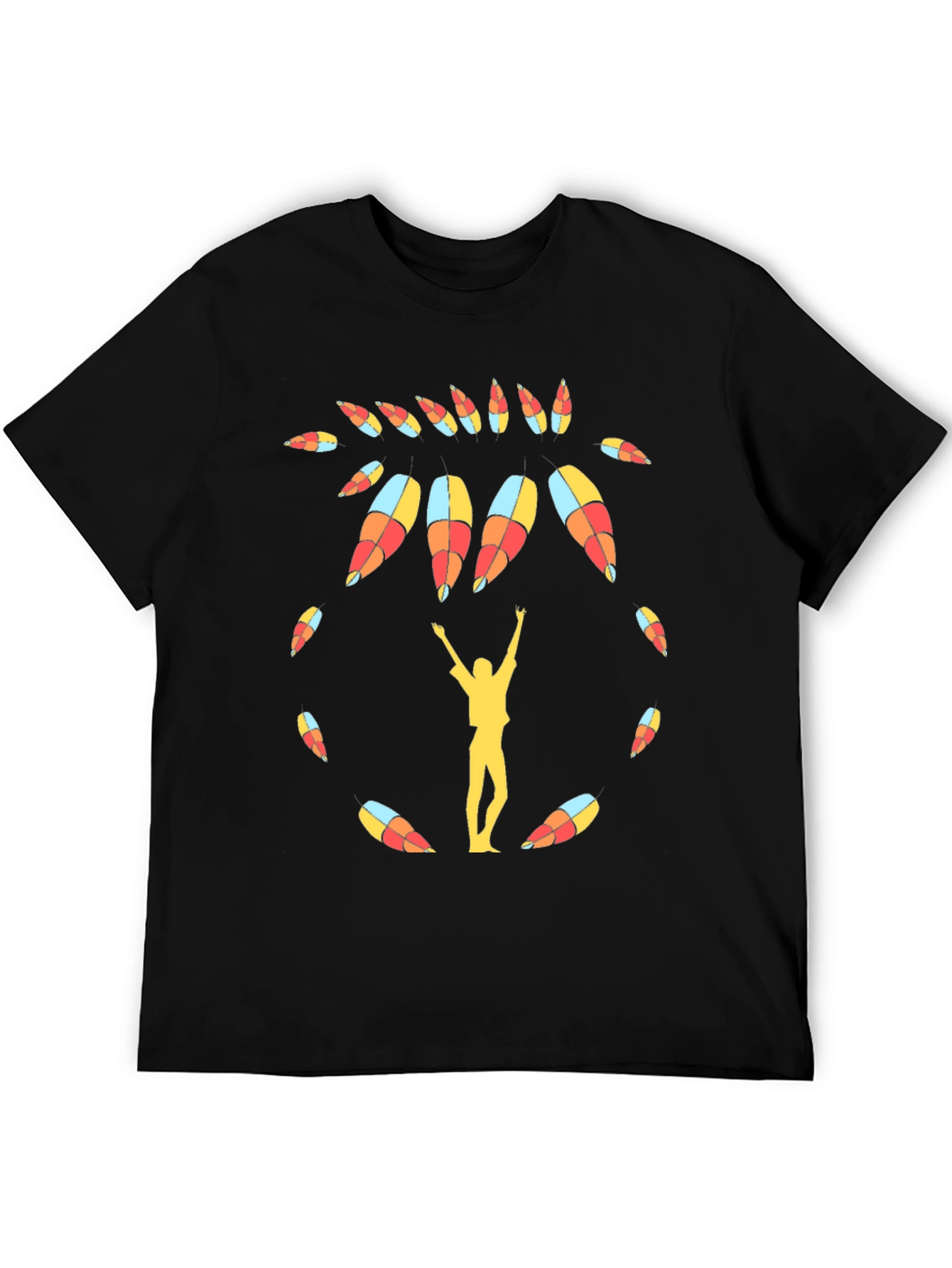 Black Graphic Print Tee: Catching Sunlight view 5