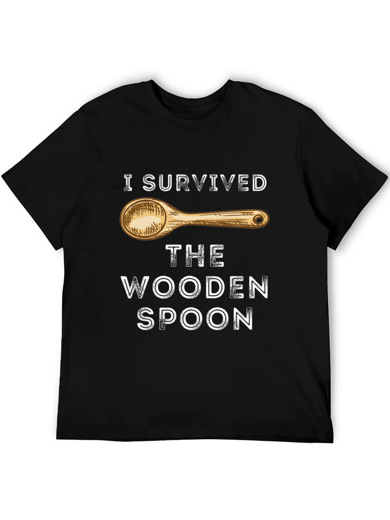 Black I Survived the Wooden Spoon Novelty T-Shirt view 5