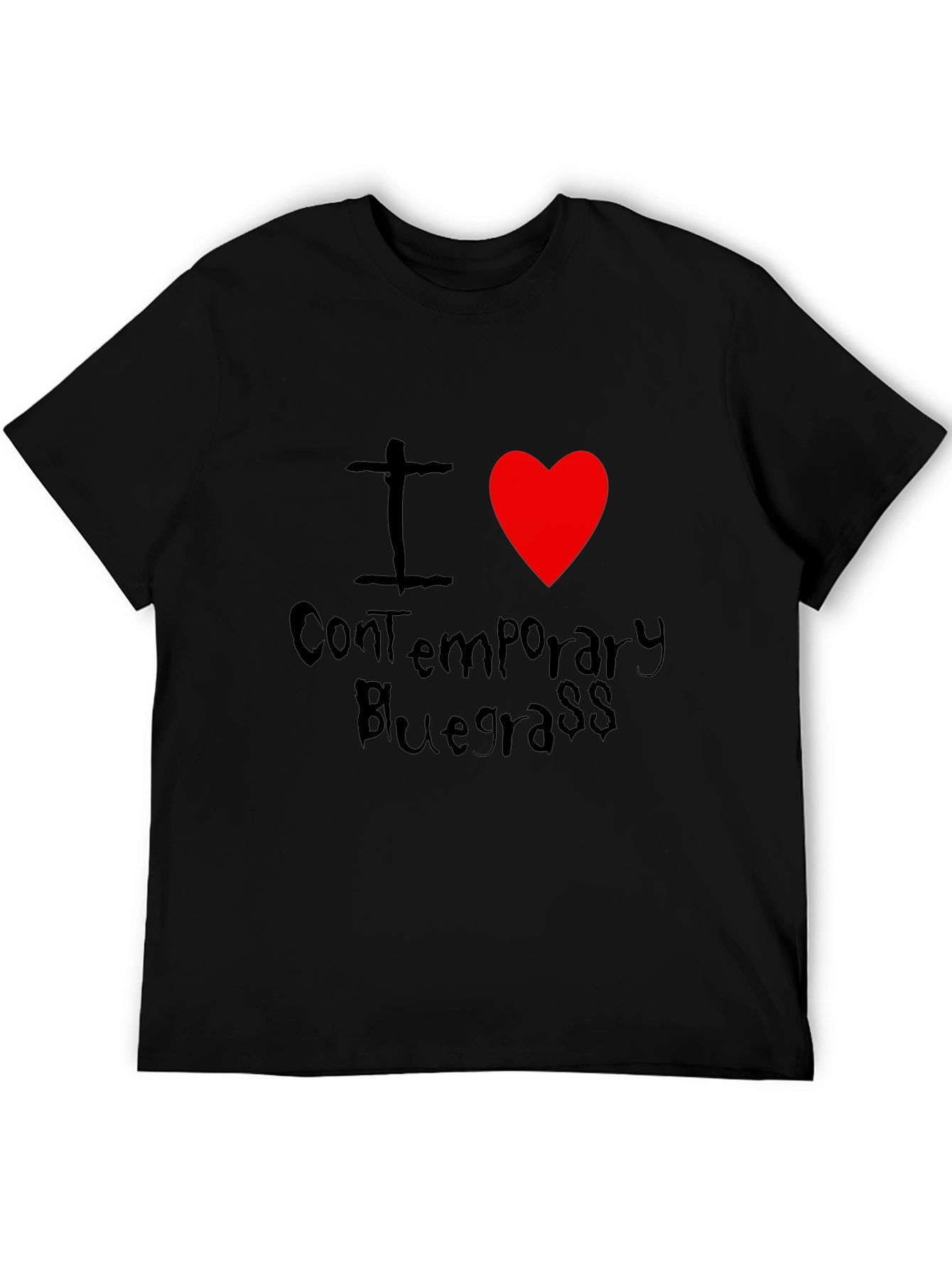 Black I Heart Contemporary Bluegrass Black T-Shirt view 5