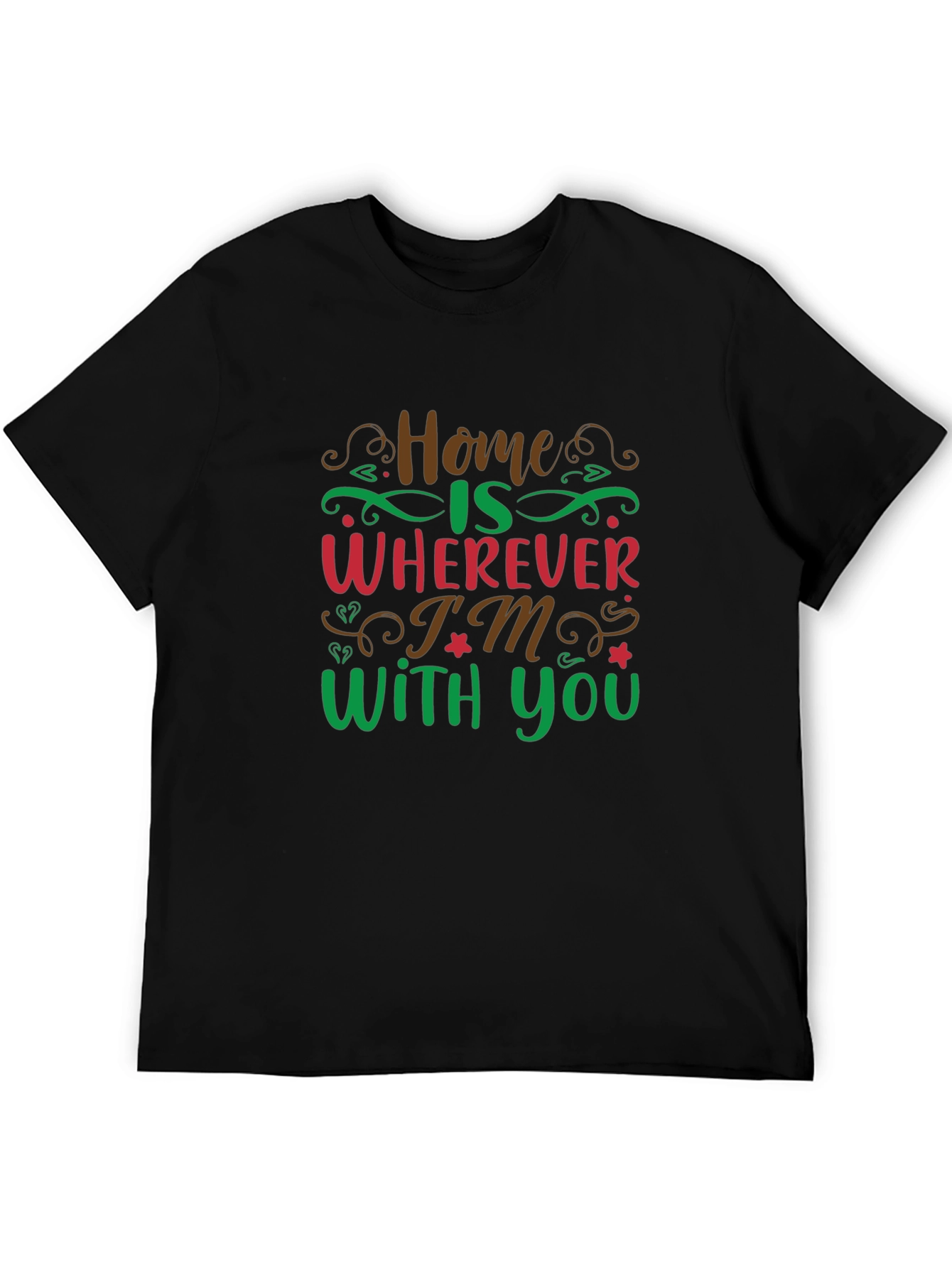 Black Home Is Wherever I'm With You Graphic Tee view 5