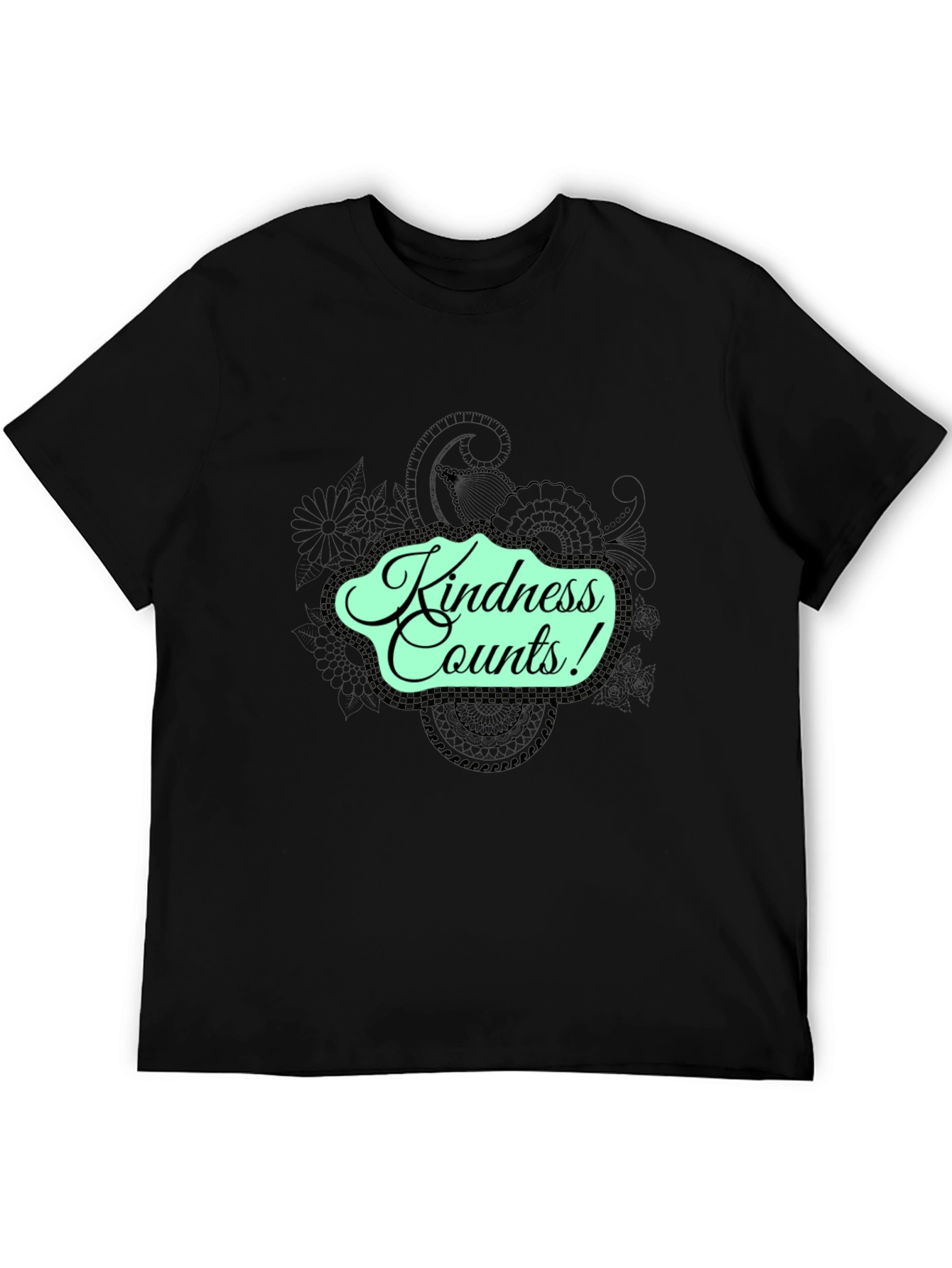 Black Kindness Counts Black Graphic Tee view 5