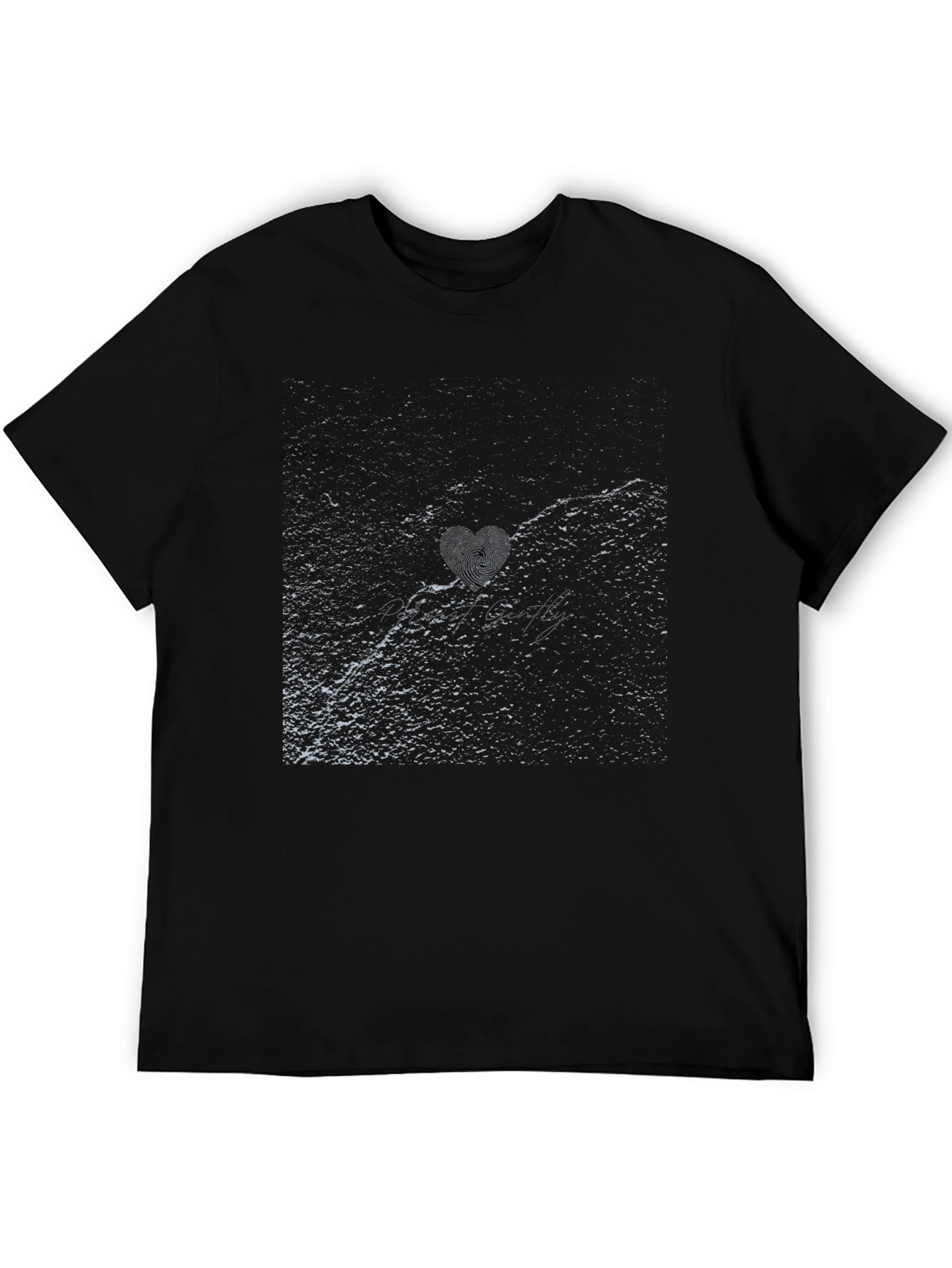 Black Abstract Texture Black T-Shirt view 5