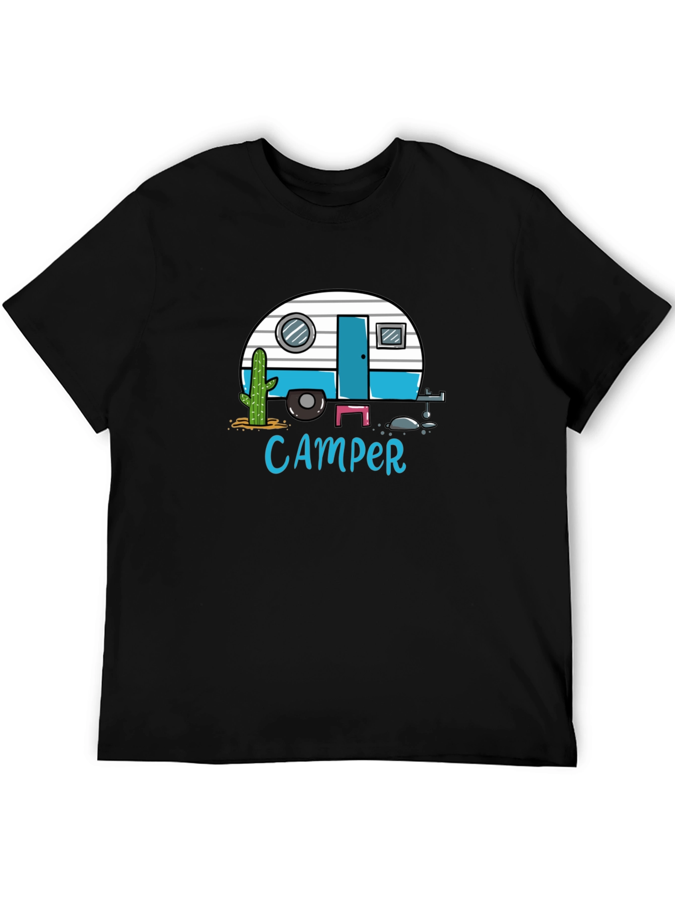 Black Camper Graphic T-Shirt - Black Tee view 5
