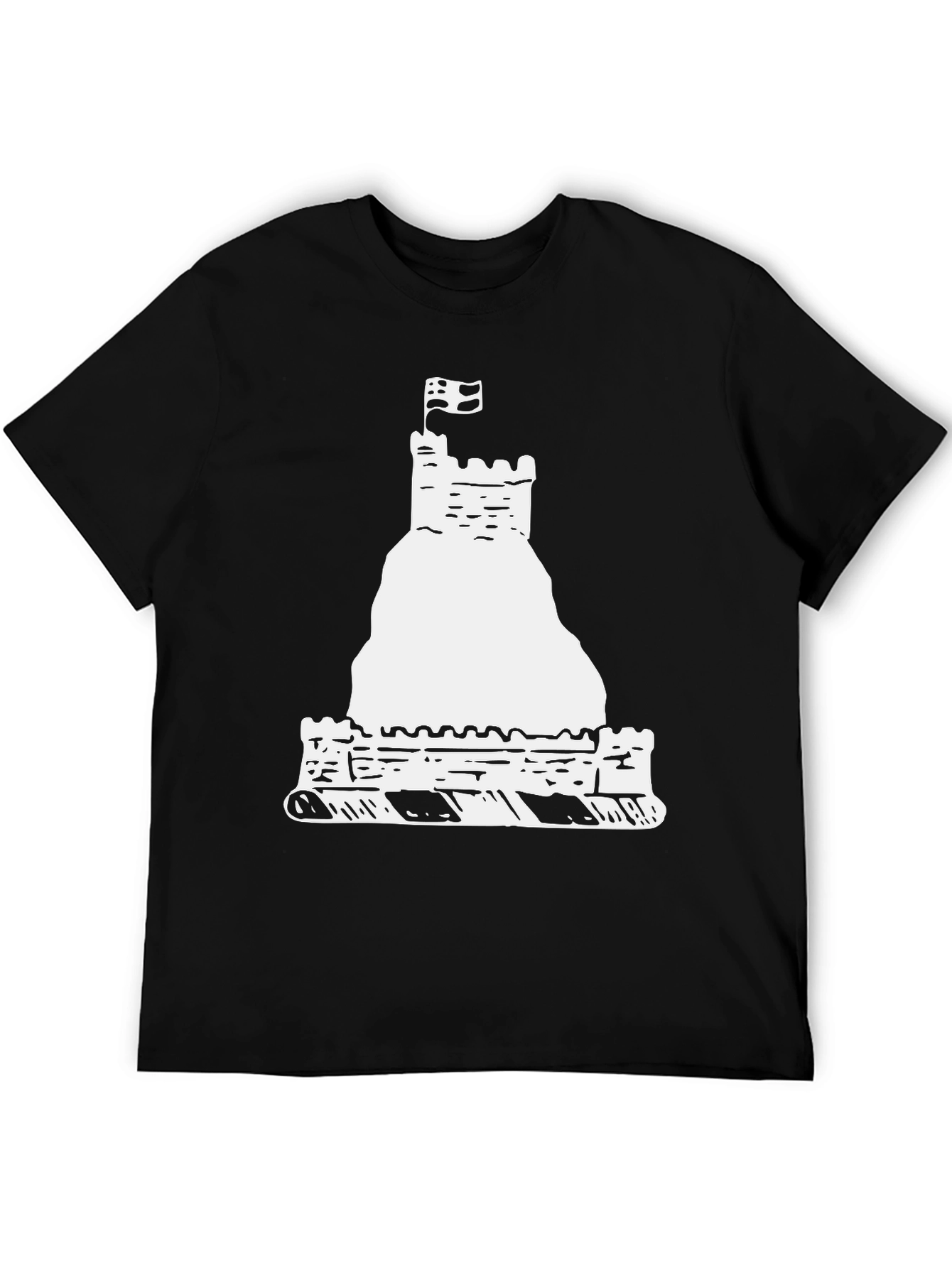 Black Castle T-Shirt, Unique Graphic Tee view 5