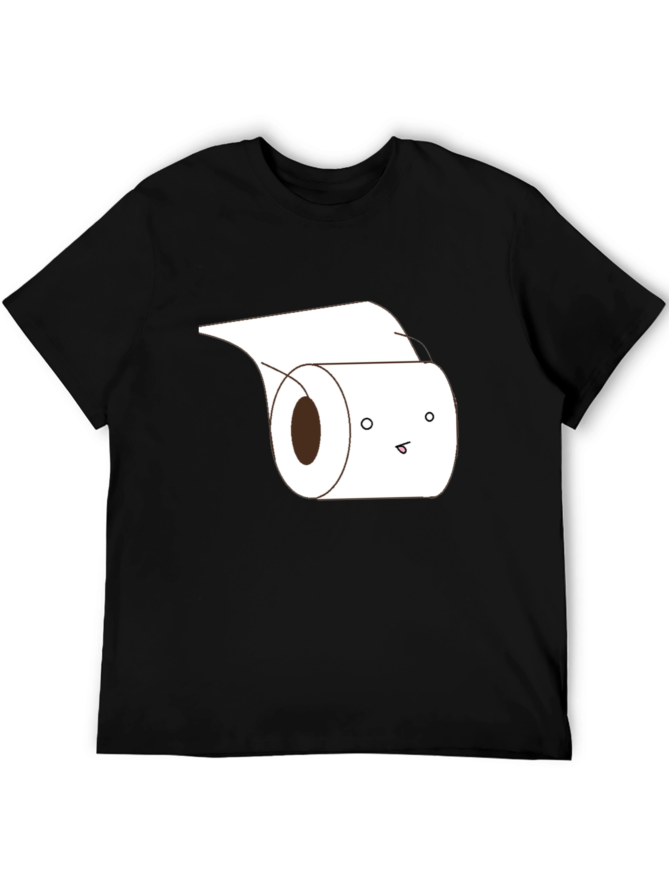 Black Funny Toilet Paper Roll Graphic Tee - Black view 5