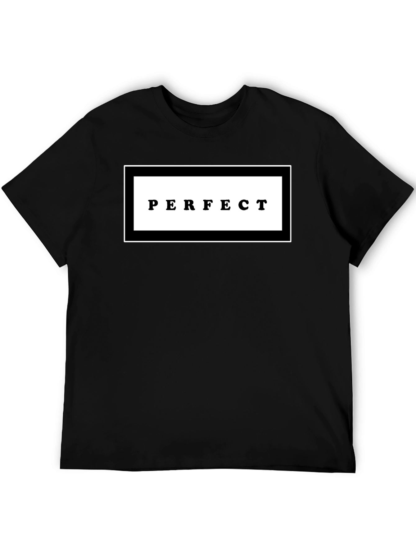 Black Perfect Graphic Print Black Crew Neck T-Shirt view 5