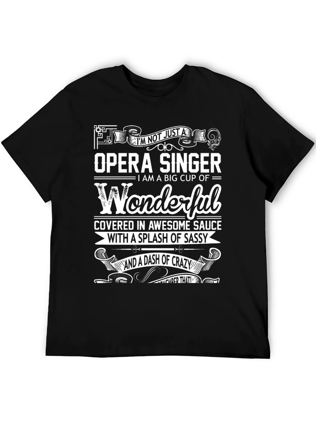 Black Opera Singer Novelty Graphic Tee view 5