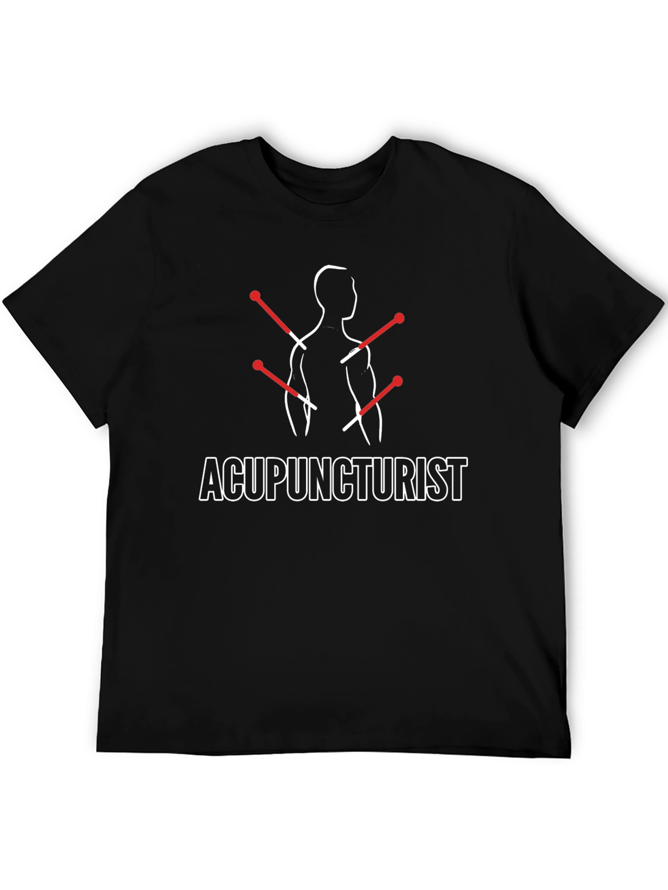 Black Acupuncturist Graphic T-Shirt - Unisex Casual Tee view 5