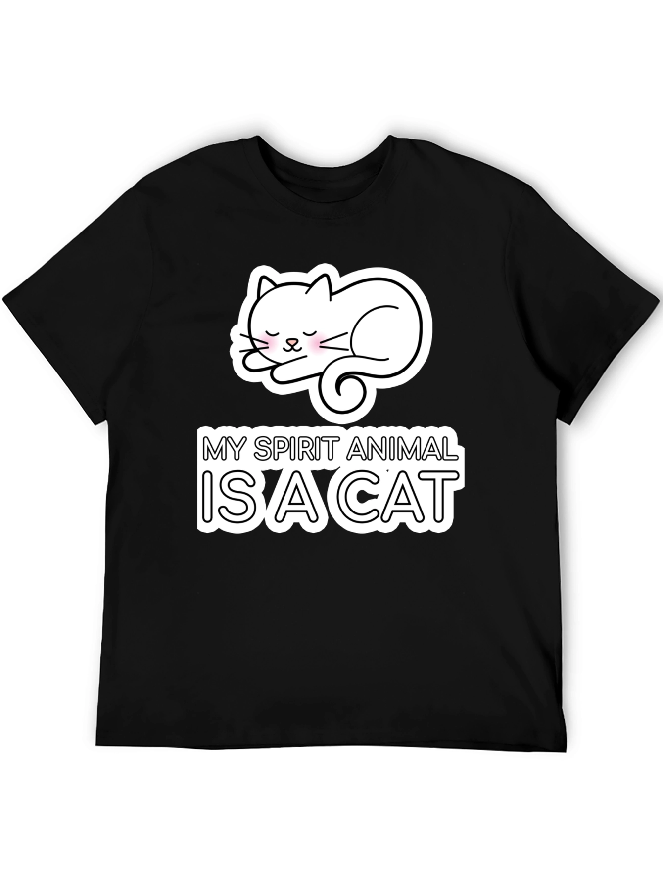 Black My Spirit Animal is a Cat T-Shirt view 5