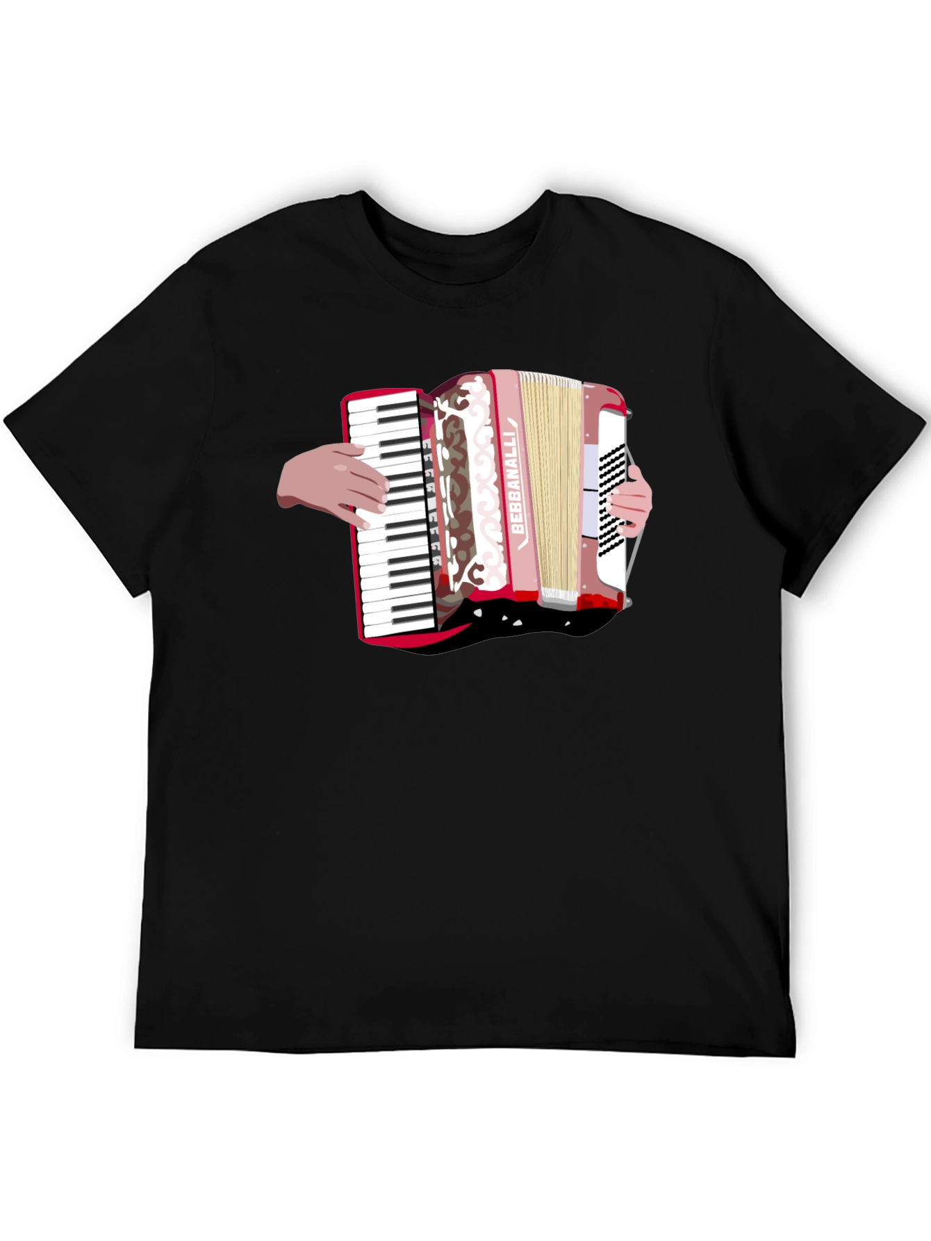 Black Accordion Graphic Black T-Shirt view 5