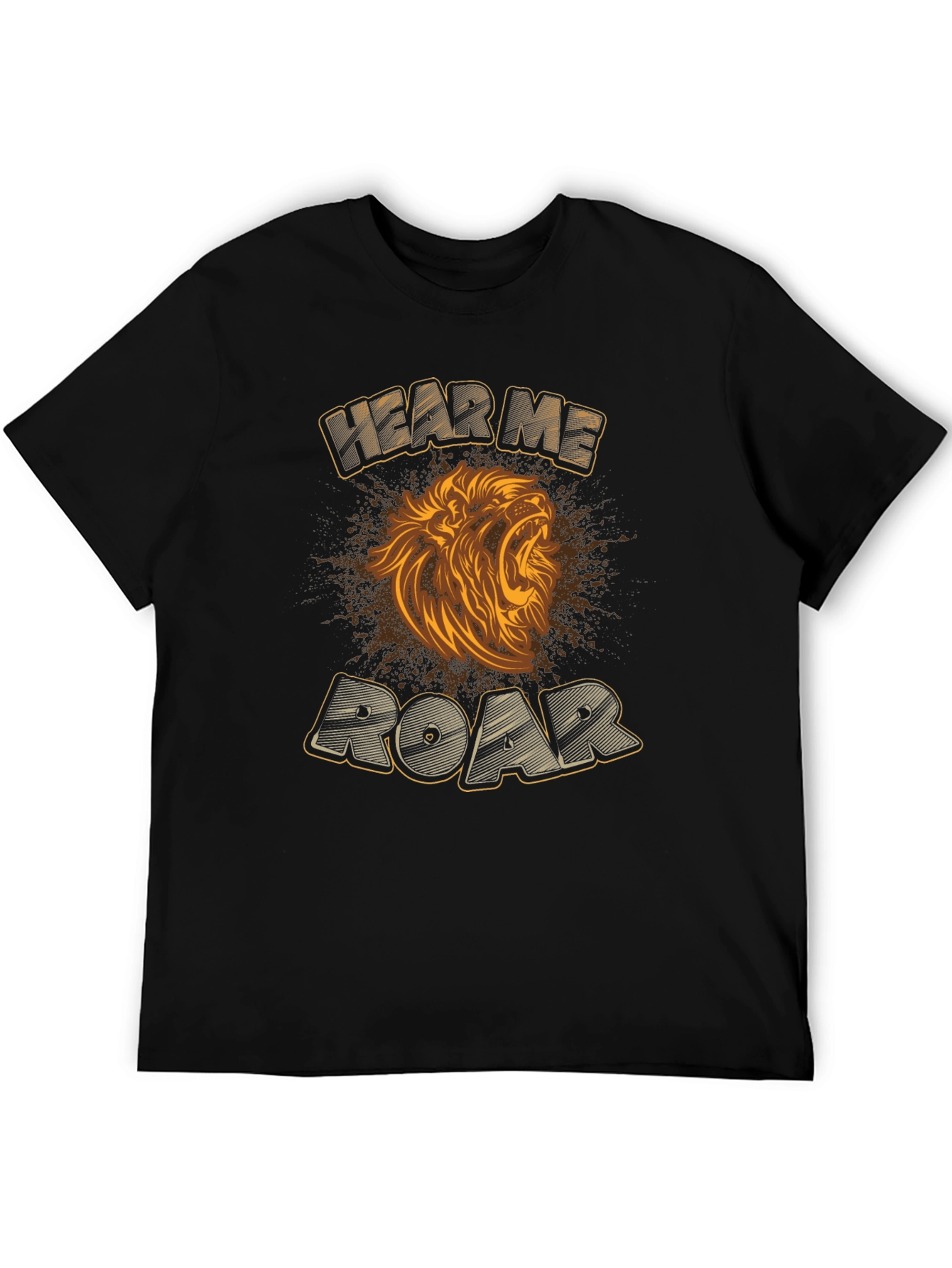 Black Hear Me Roar Lion Graphic T-Shirt view 5