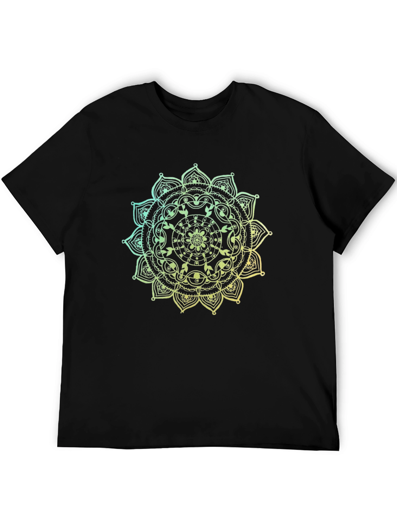 Black Mandala Graphic Tee - Men's Black T-Shirt view 5