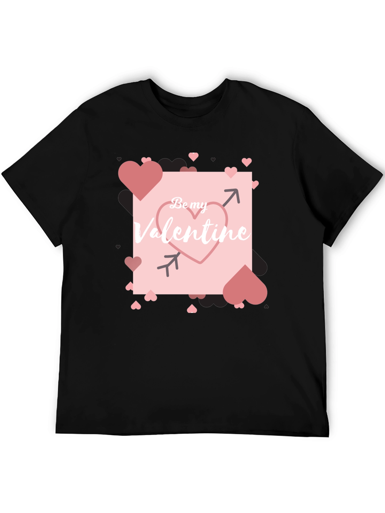 Black Be My Valentine Black Graphic Tee view 5