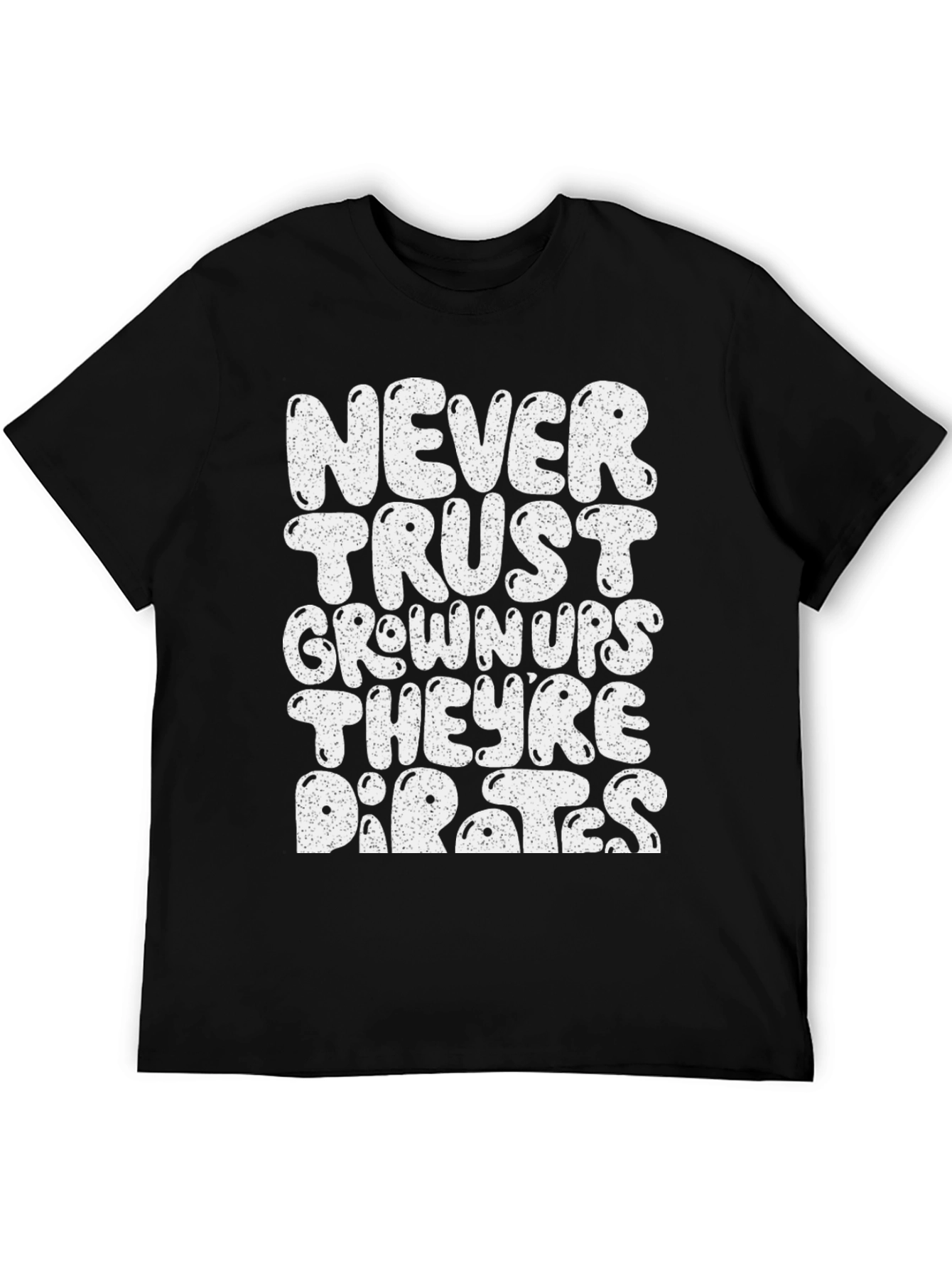 Black Never Trust Grown-Ups Pirate T-Shirt view 5
