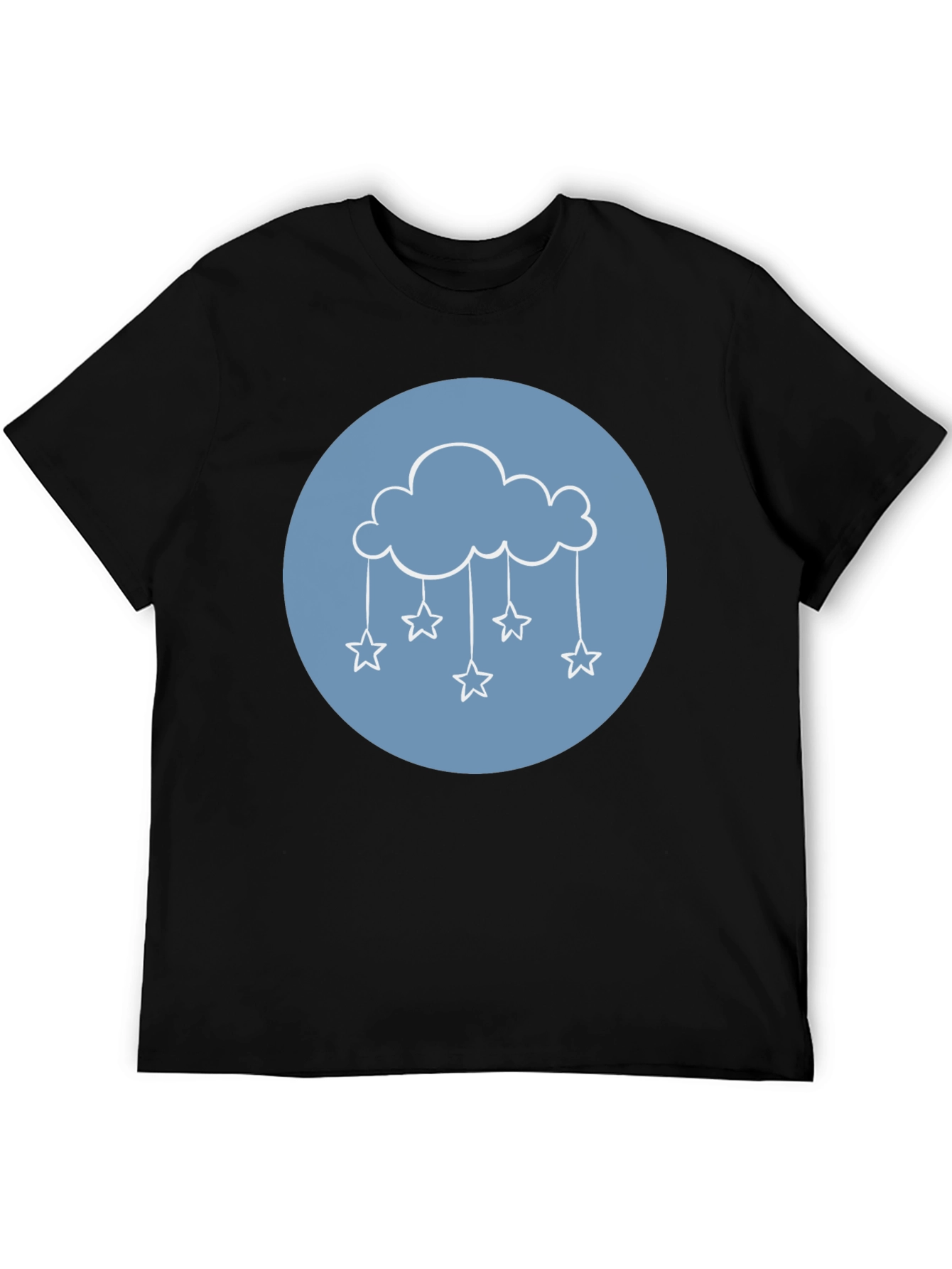 Black Cloud & Stars Graphic Tee - Black T-Shirt view 5