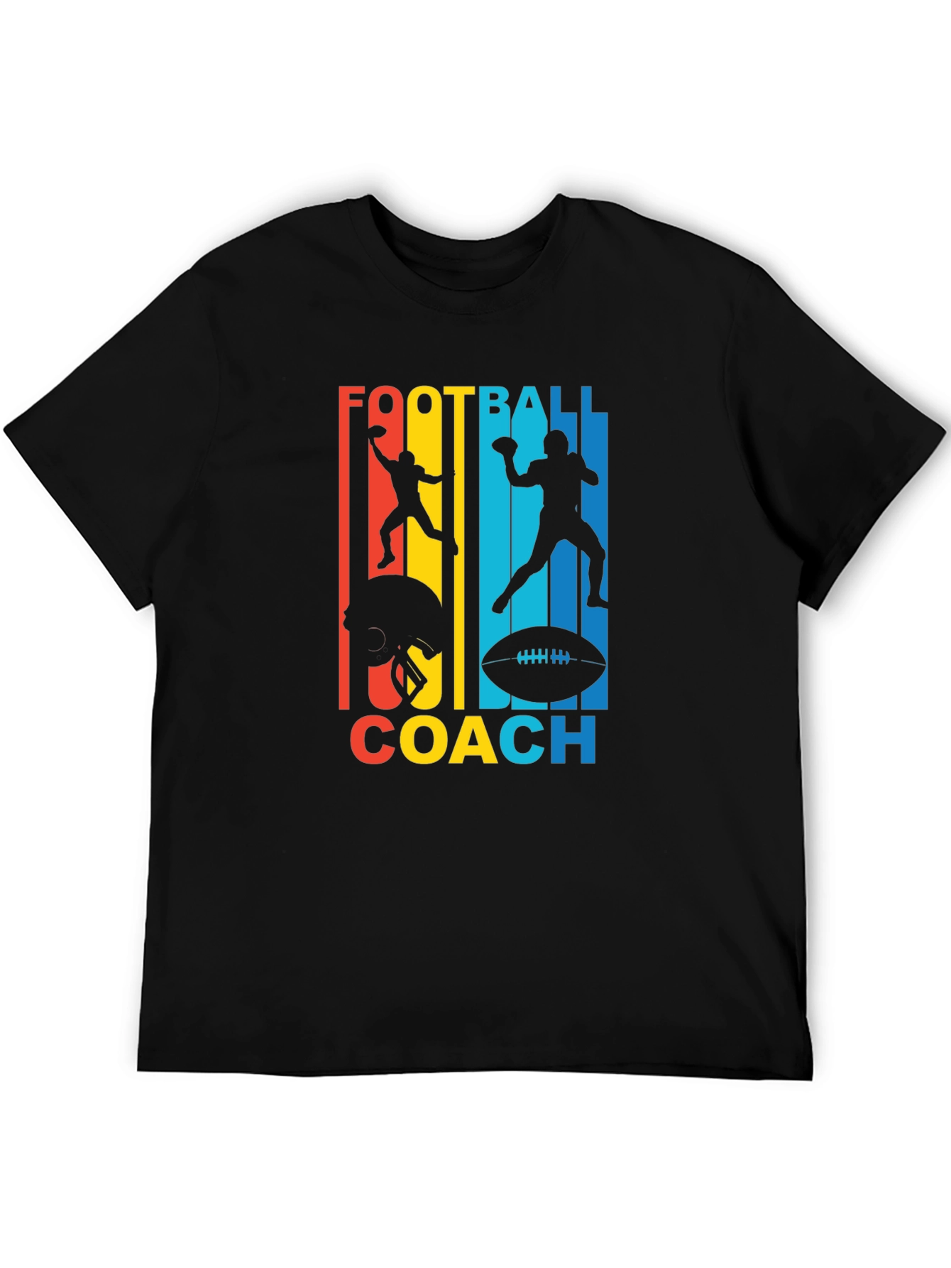 Black Football Coach Graphic T-Shirt view 5