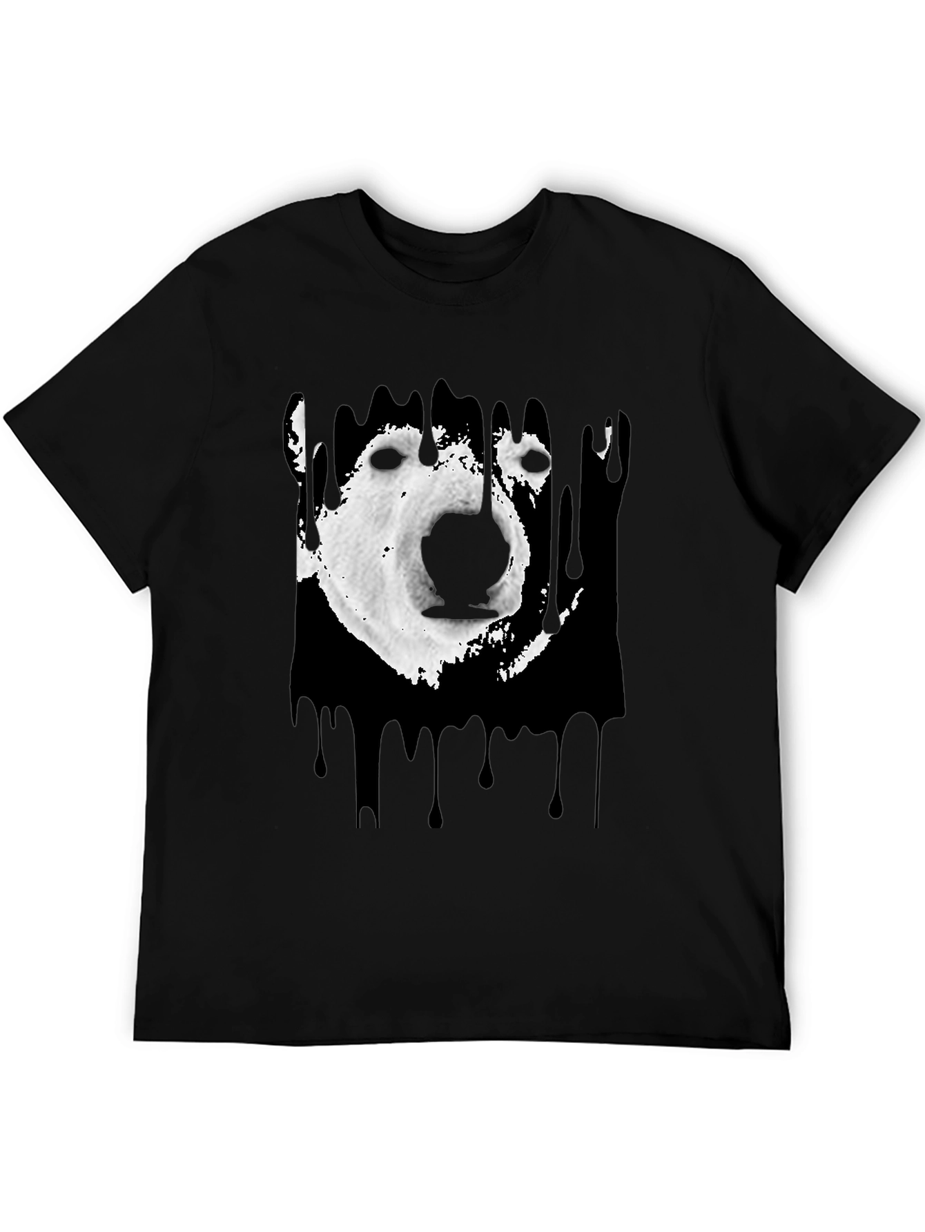 Black Polar Bear Graphic Tee - Black Cotton Blend view 5