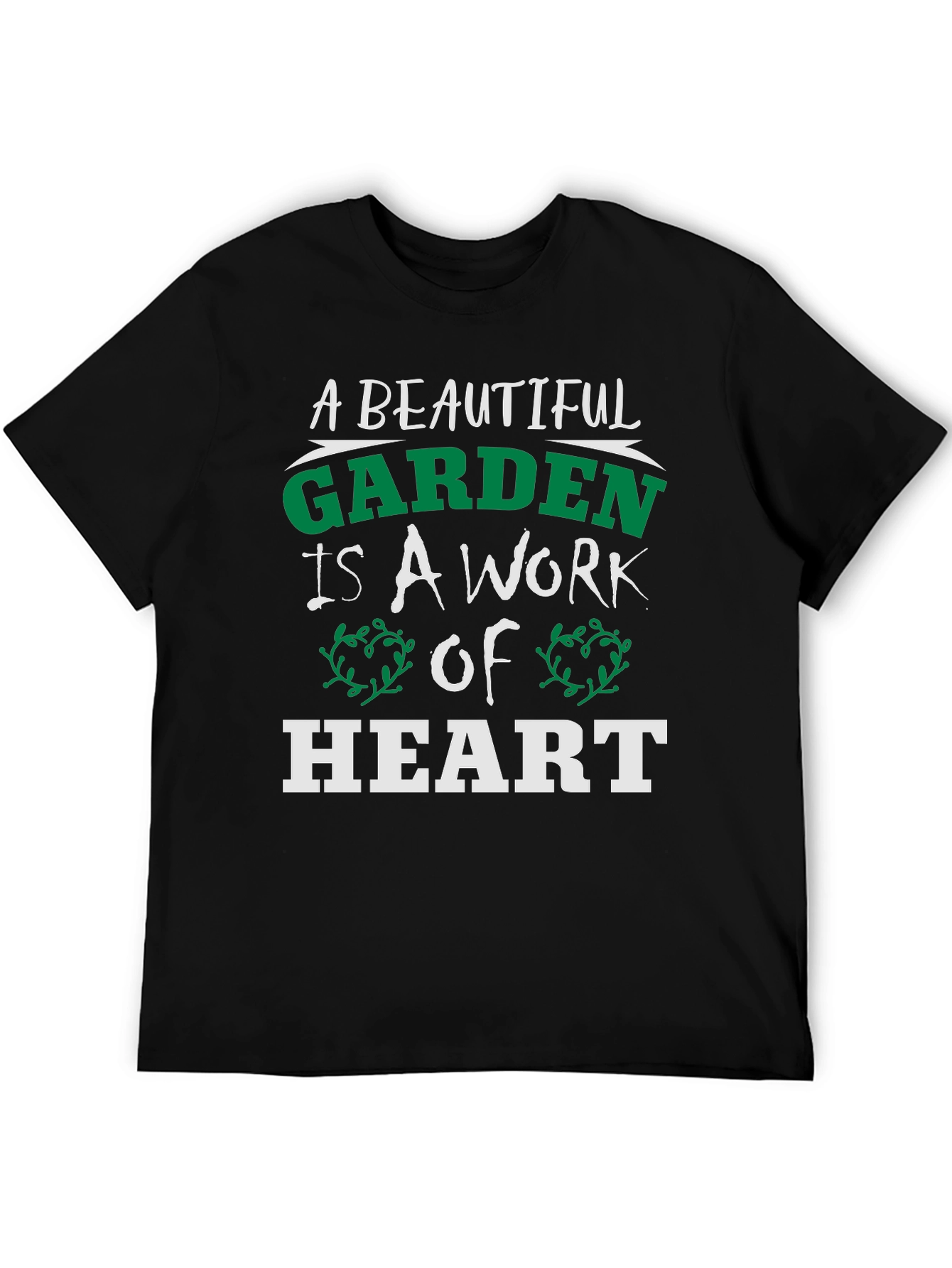 Black A Beautiful Garden Heart T-Shirt view 5