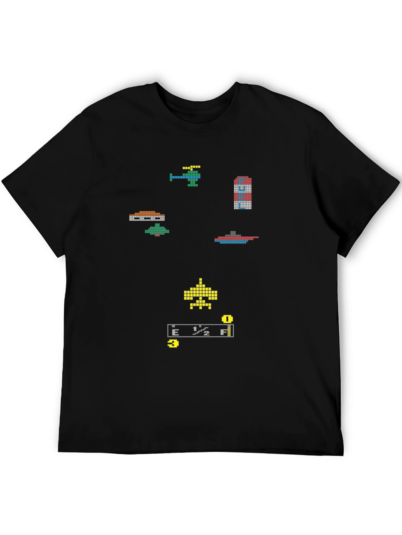 Black Retro Arcade T-Shirt - Pixelated 80s Gaming Tee view 5