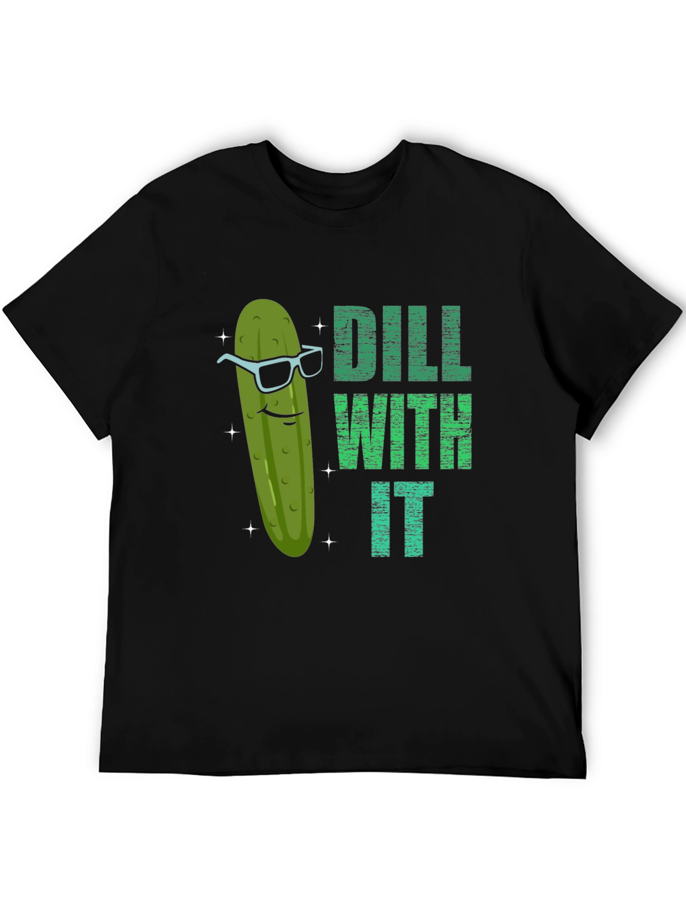 Black Dill With It Funny Pickle Graphic T-Shirt view 5