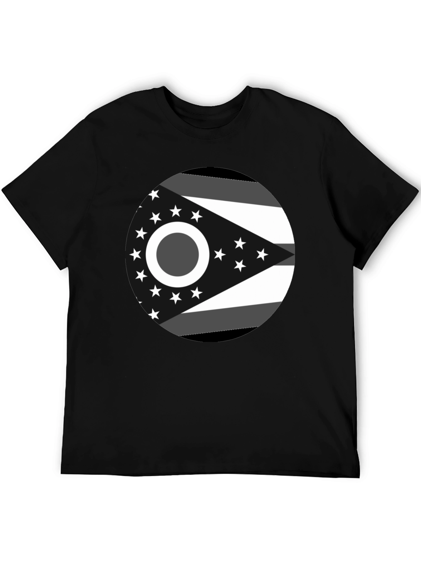 Black Ohio State Flag Graphic Tee - Black Cotton Blend view 5