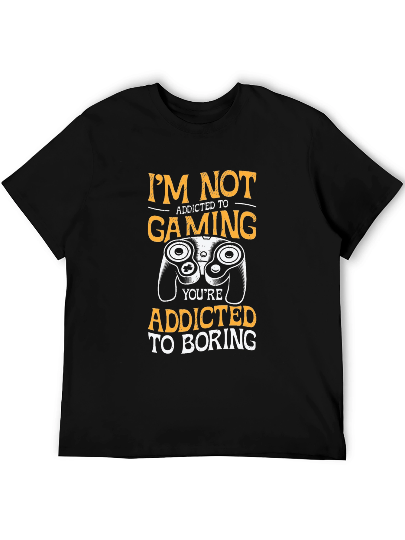 Black I'm Not Addicted to Gaming Funny Graphic Tee view 5