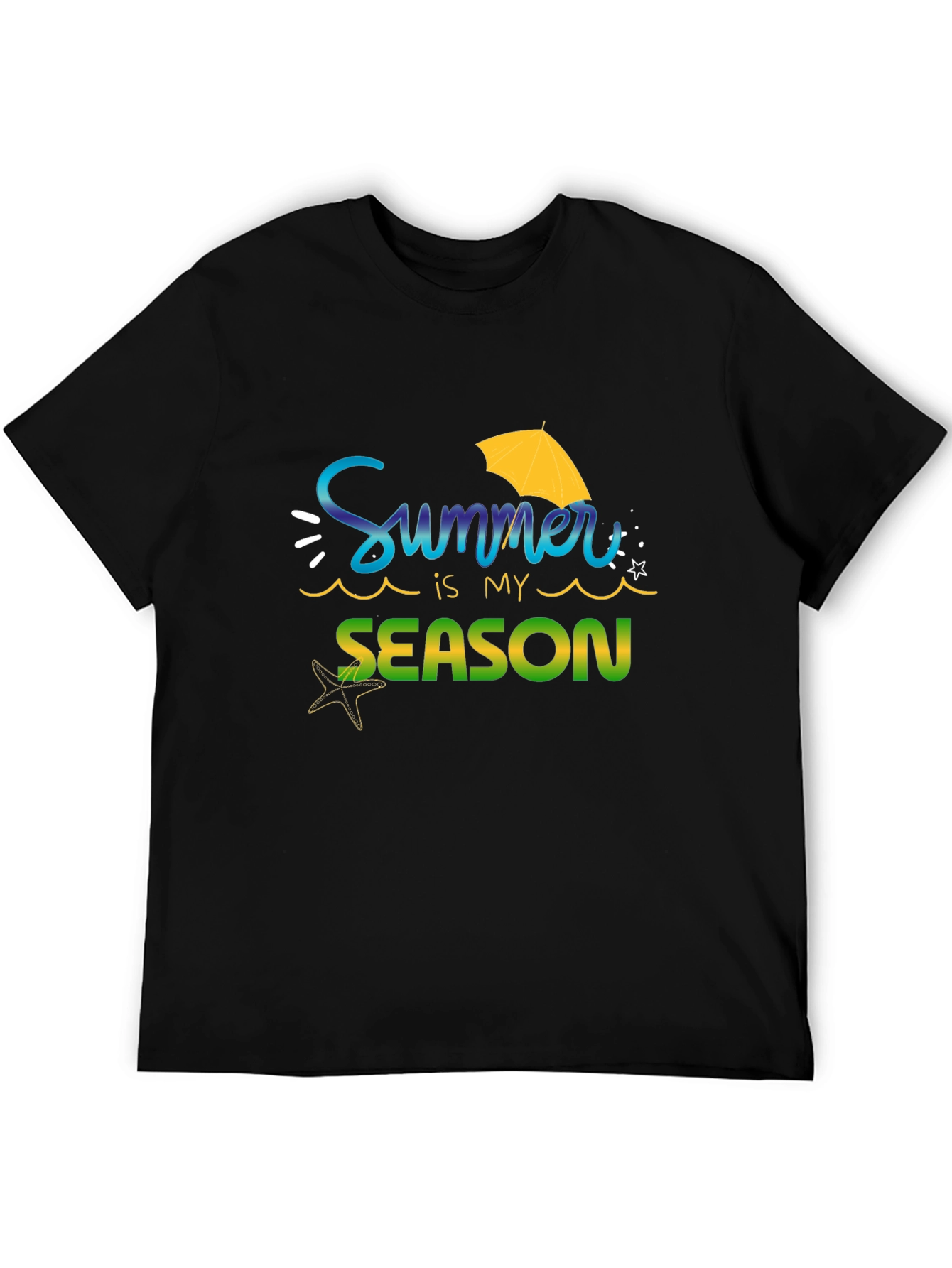 Black Summer is My Season Black T-Shirt view 5