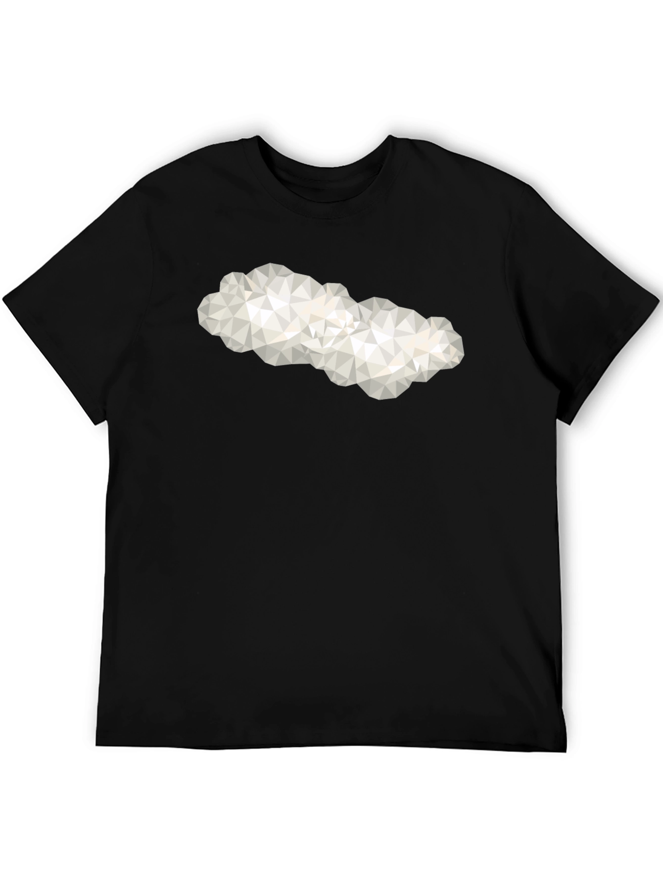 Black Geometric Cloud Graphic Tee - Modern Casual Shirt view 5