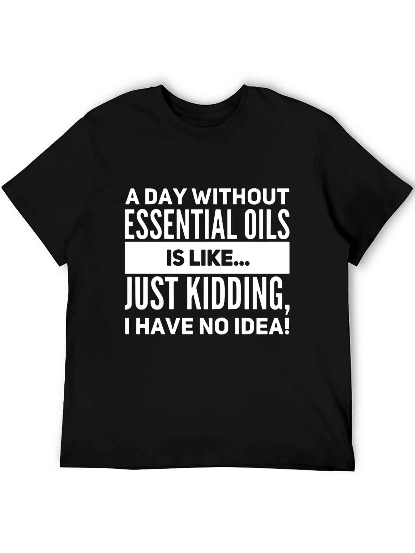 Black Essential Oils Funny Graphic T-Shirt view 5