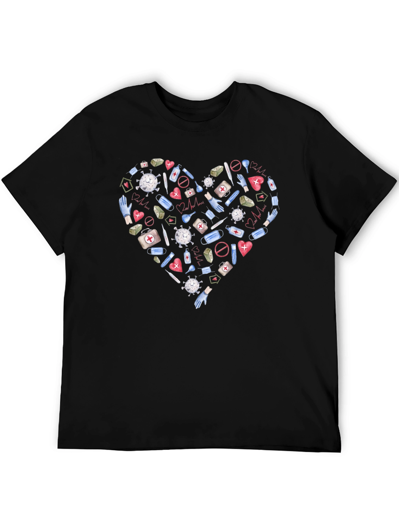 Black Essential Worker Heart T-Shirt - Show Your Appreciation view 5