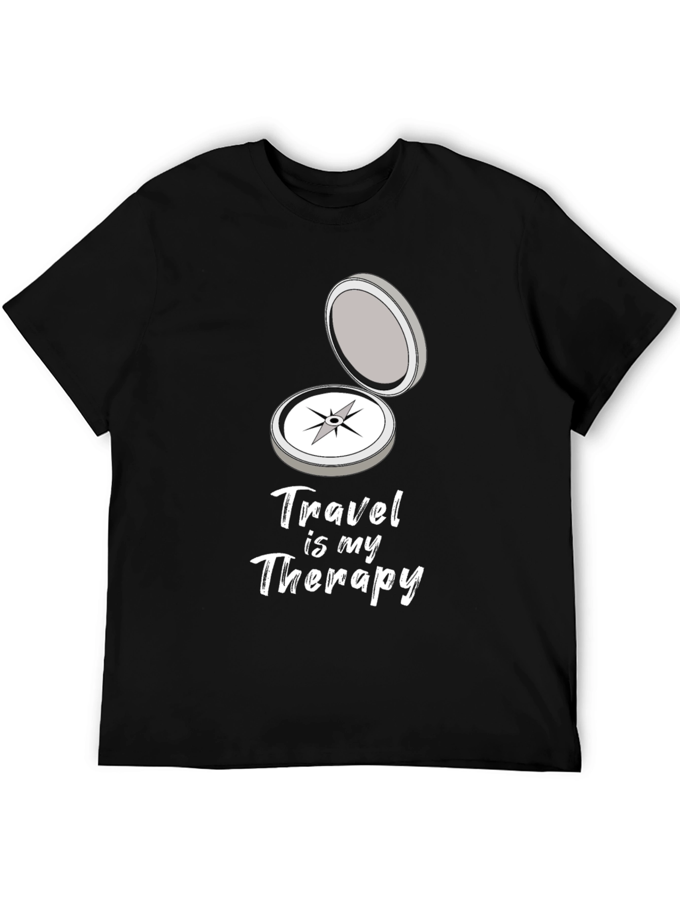 Black Travel Is My Therapy Graphic T-Shirt view 5