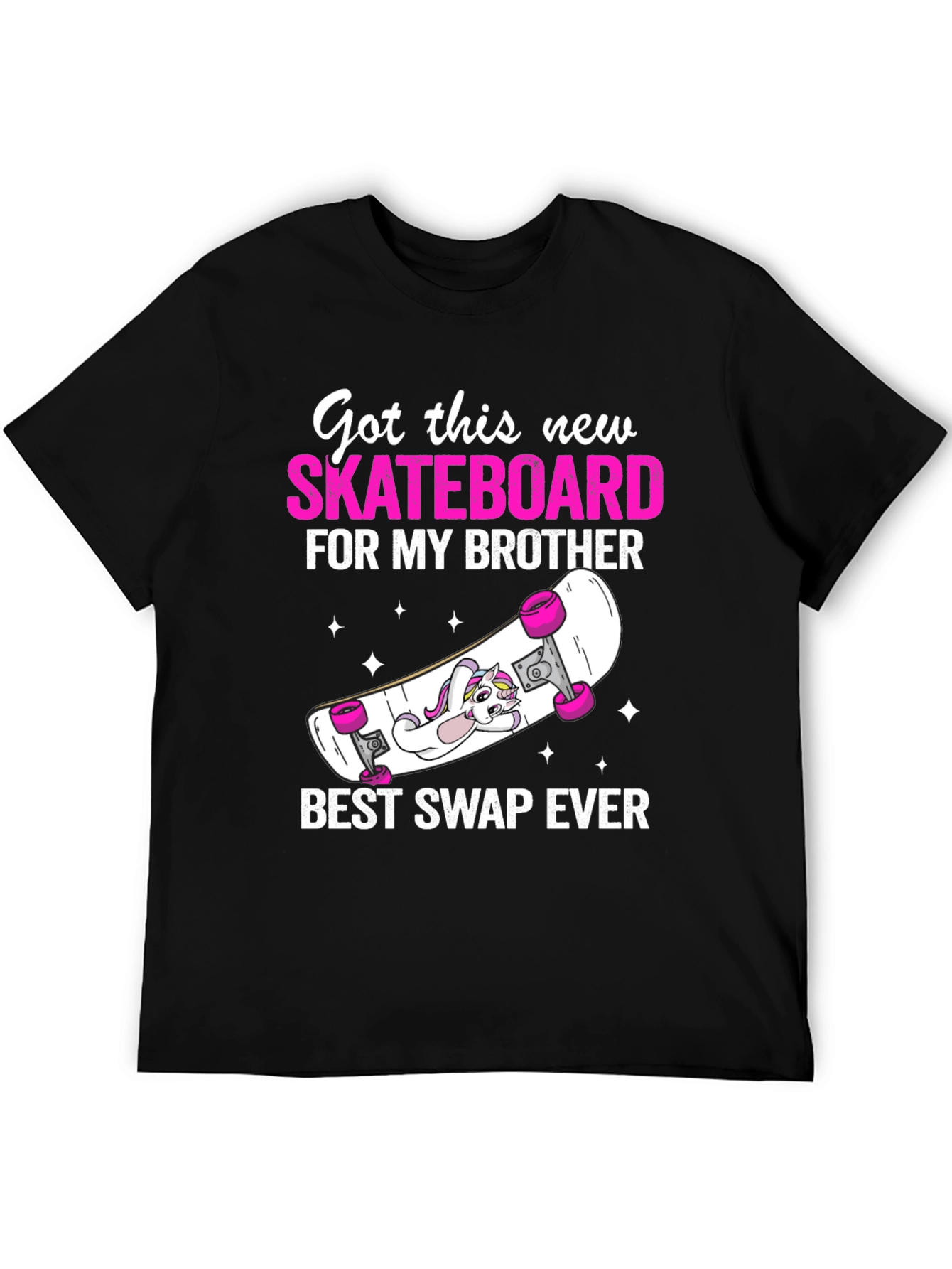 Black Skateboard Brother Graphic Tee - Best Swap Ever! view 5