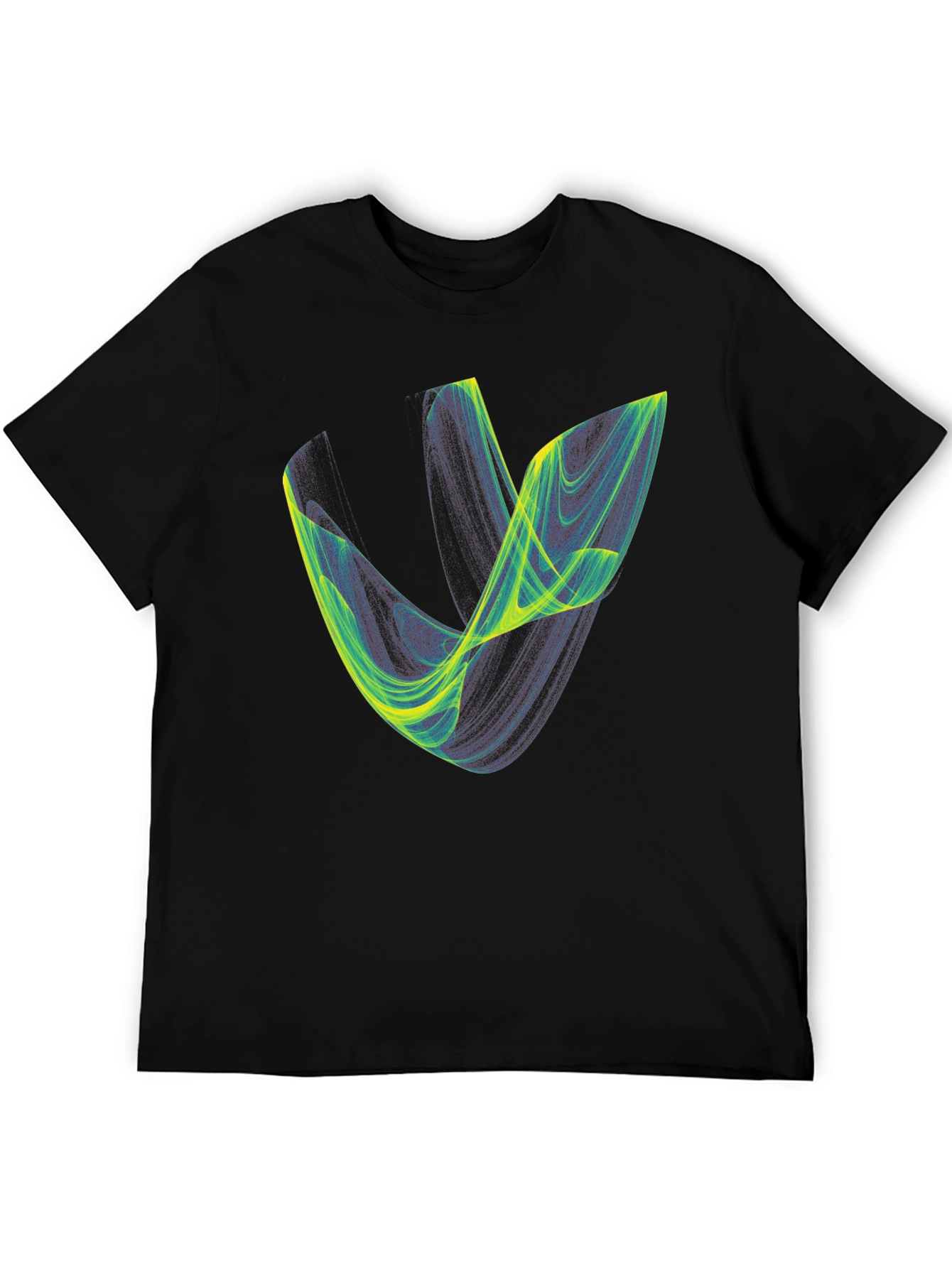 Black Abstract Graphic Tee - Black Cotton Blend view 5