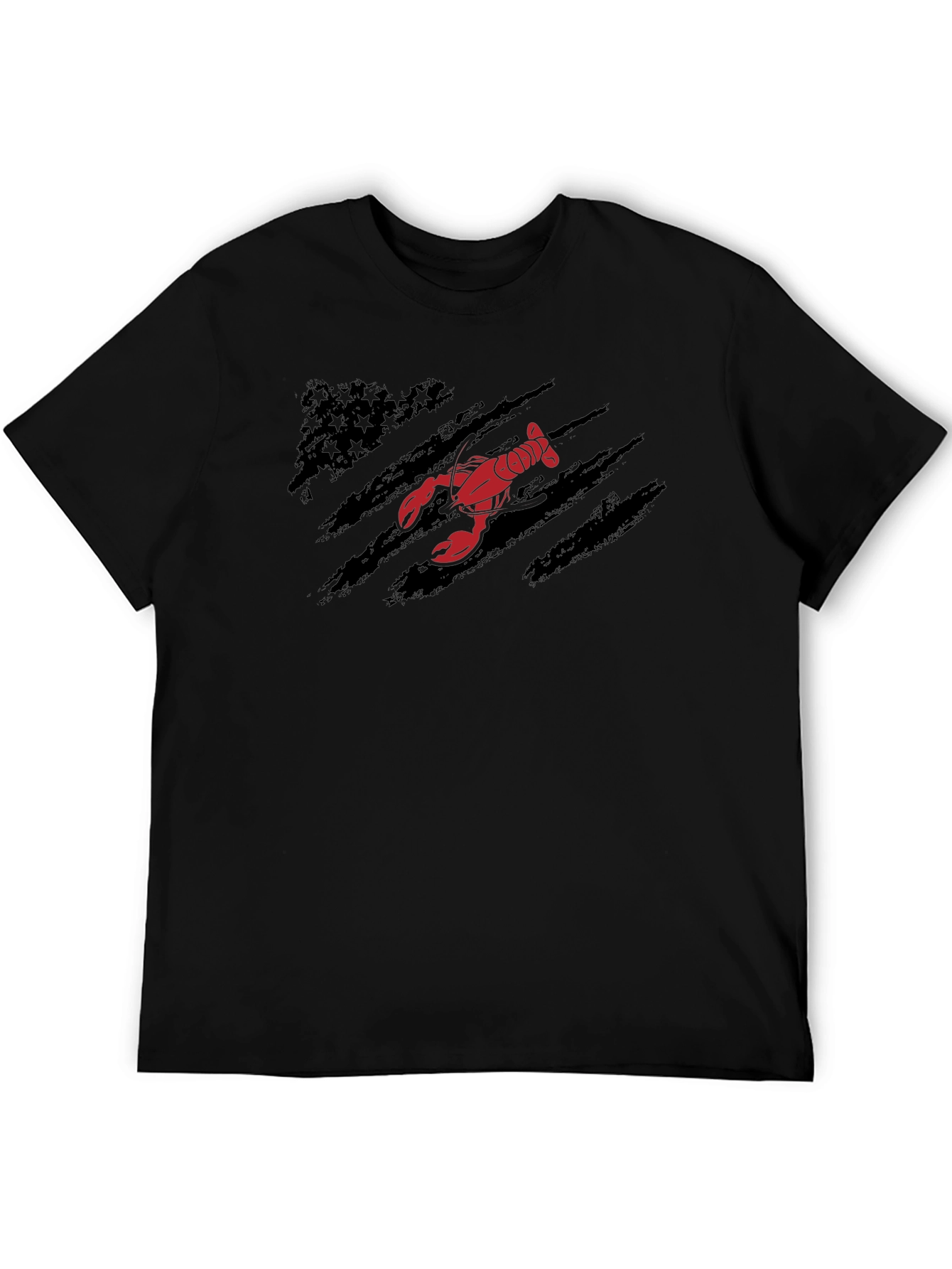 Black Lobster American Flag T-Shirt view 5