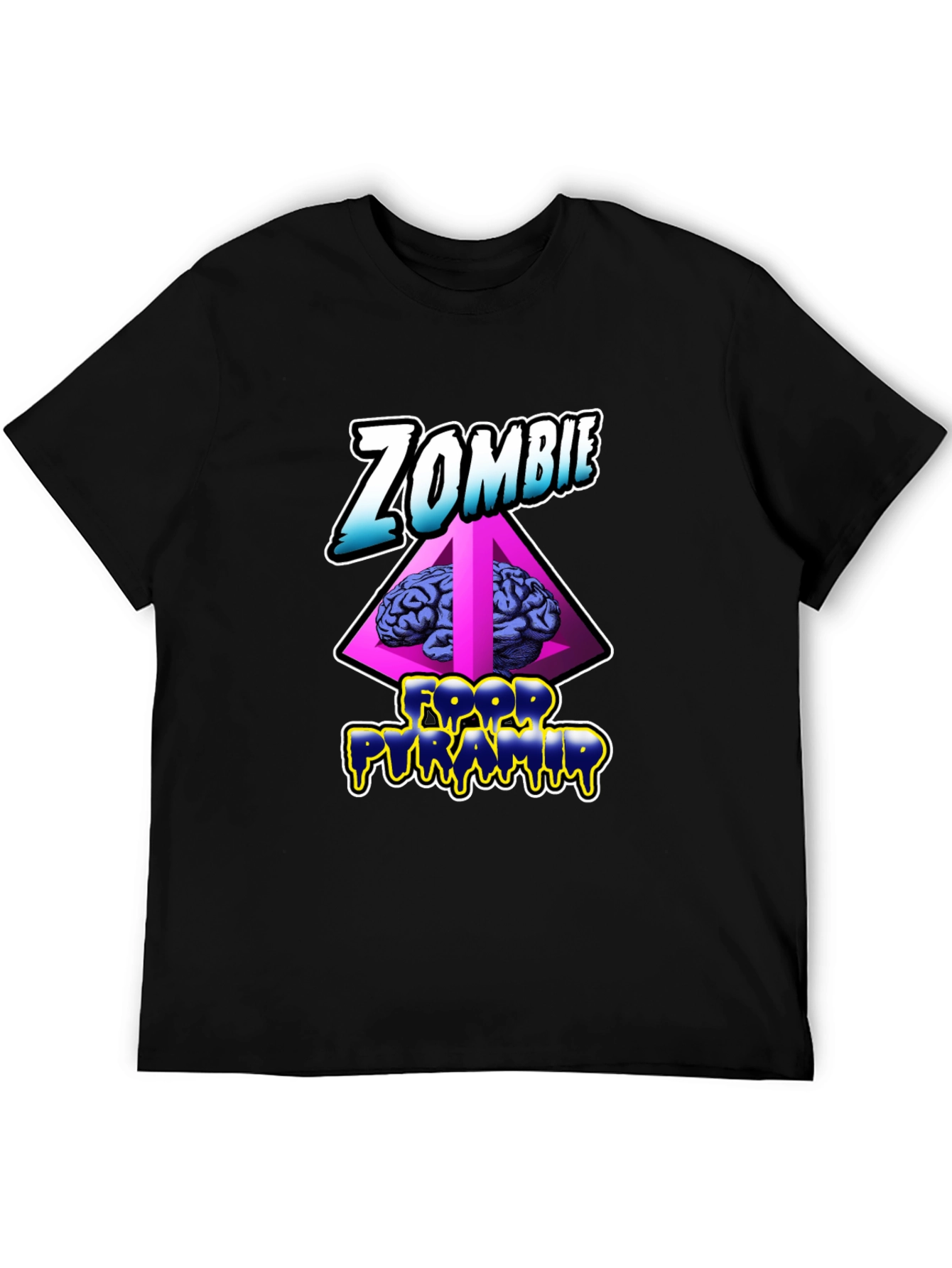 Zombie Food Pyramid Black Graphic Tee - 5