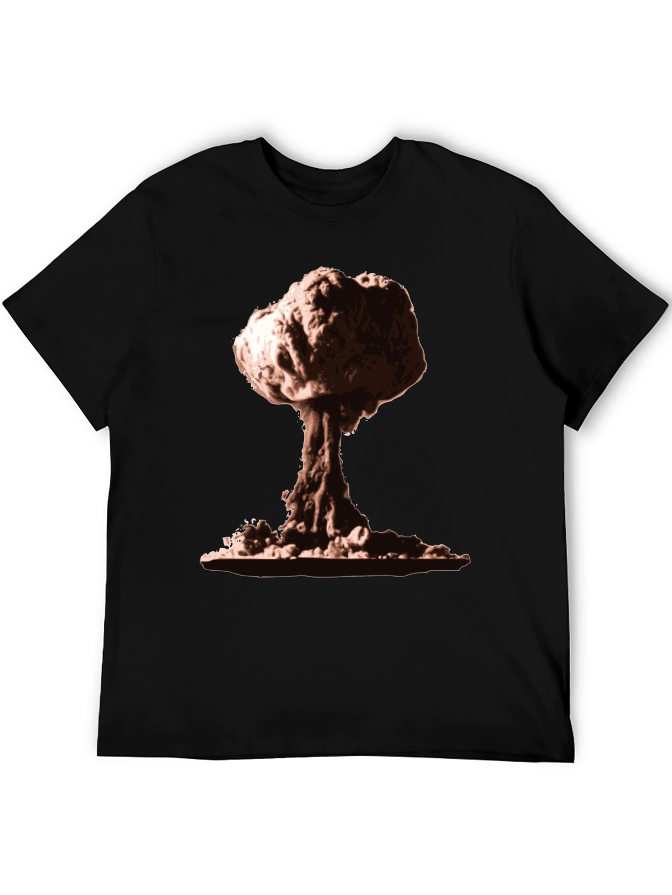 Black Mushroom Cloud Graphic Tee - Nuclear Bomb Design view 5