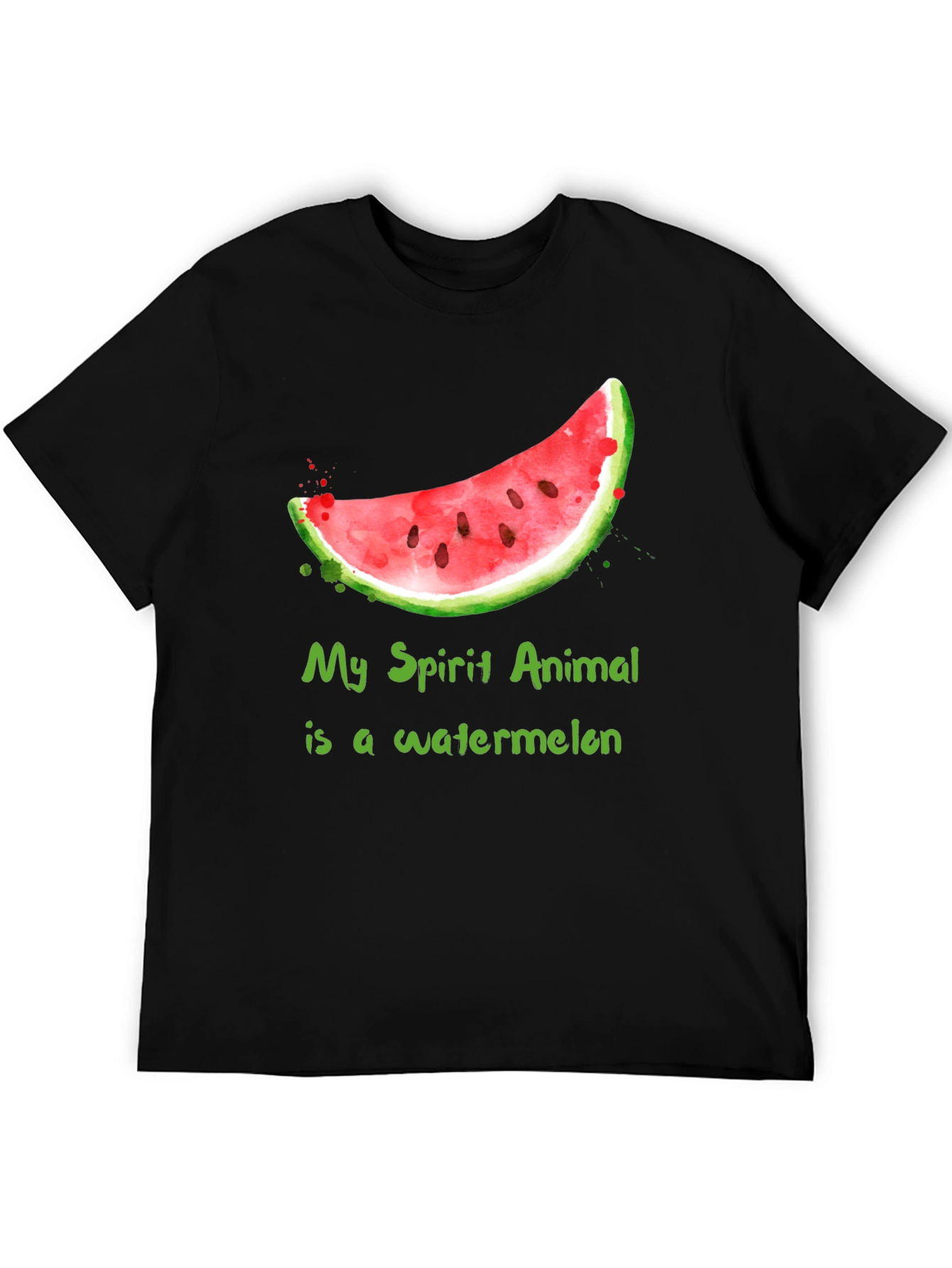 Black Watermelon Spirit Animal T-Shirt - Funny Fruit Tee view 5