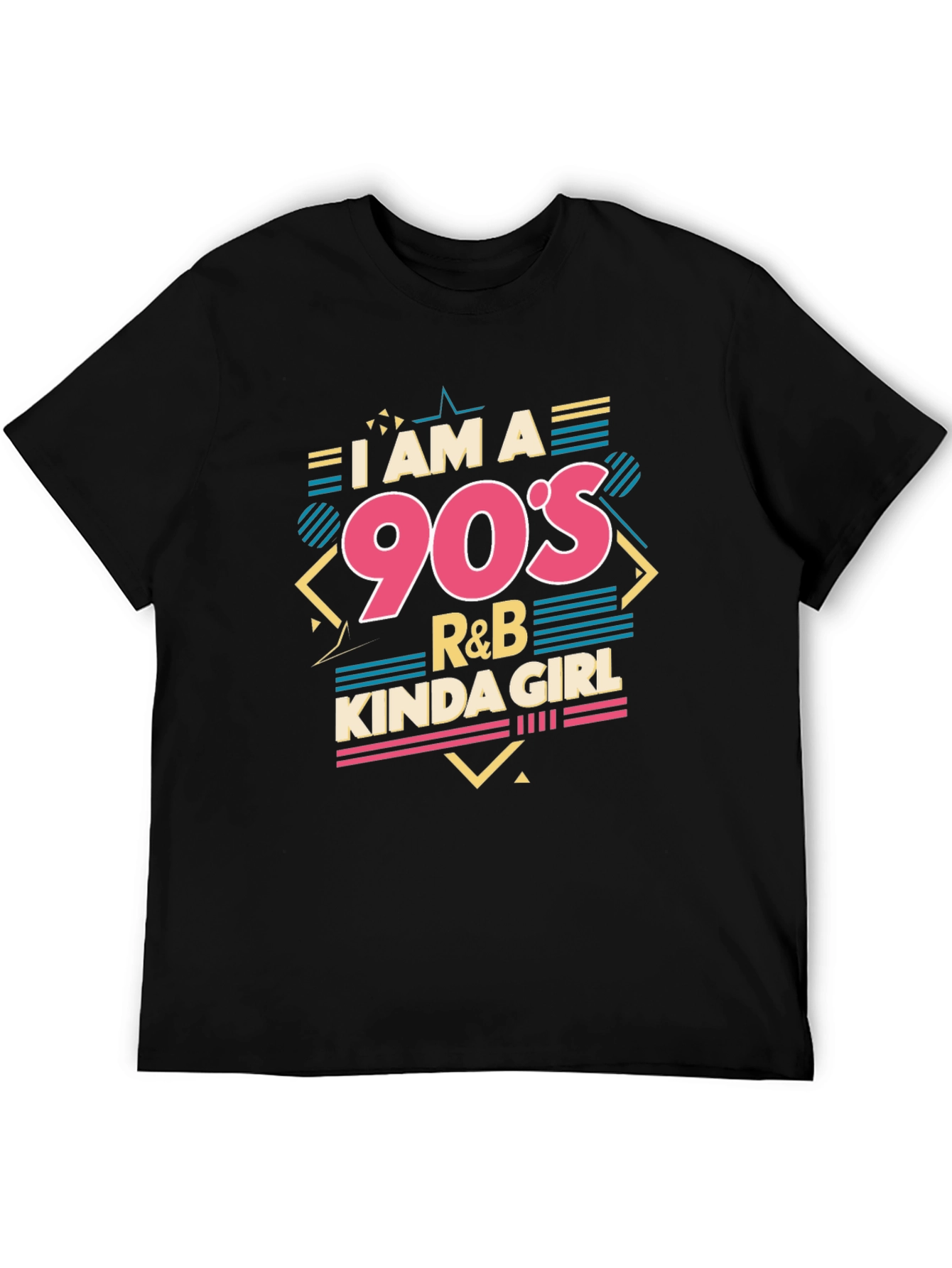 Black I am a 90's R&B Kinda Girl Black T-Shirt view 5