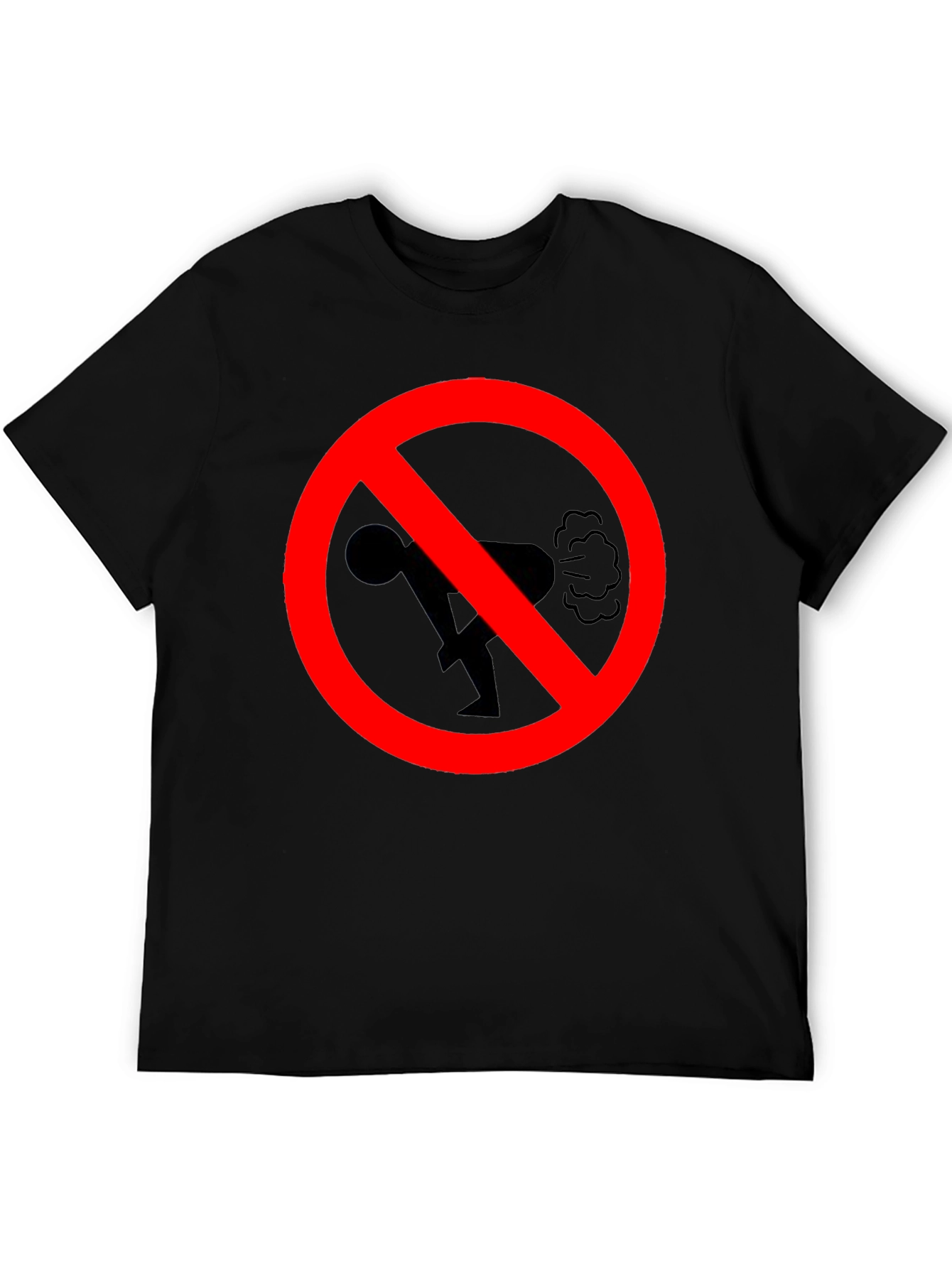 Black No Farting Black T-Shirt - Novelty Graphic Tee view 5